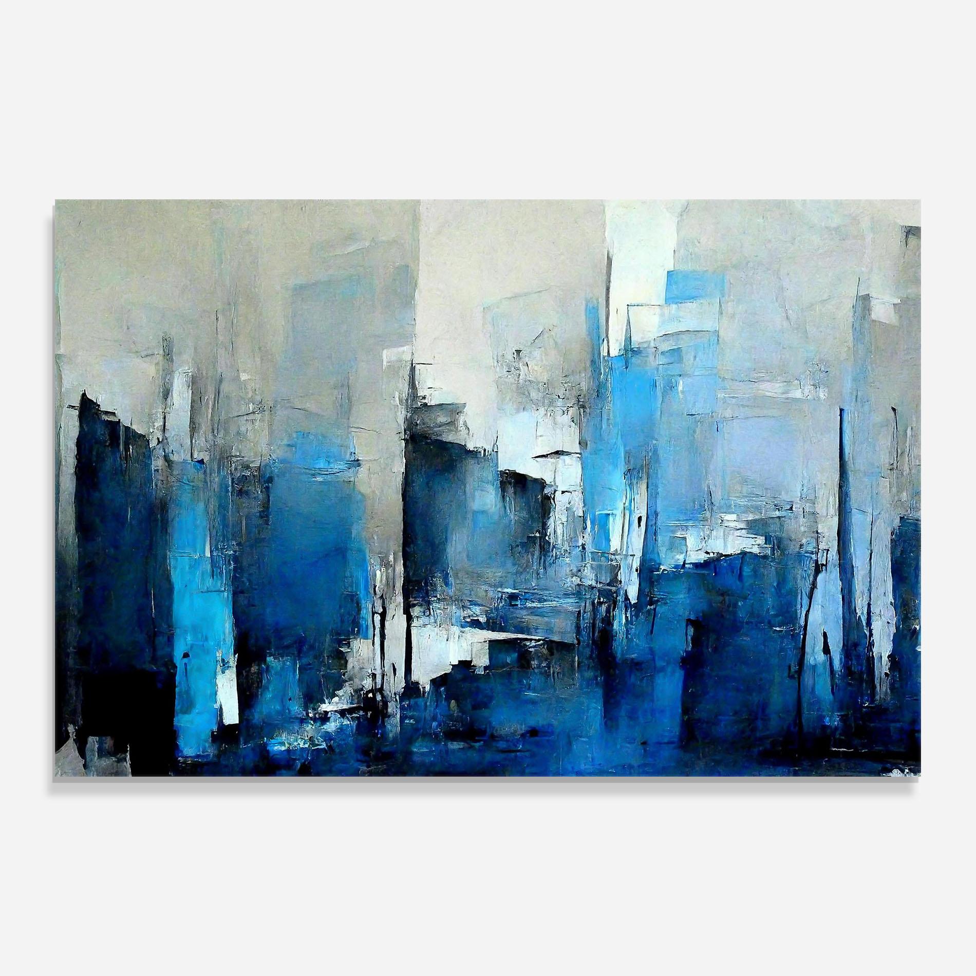 Glasbild Blue Gray Color mockup 0