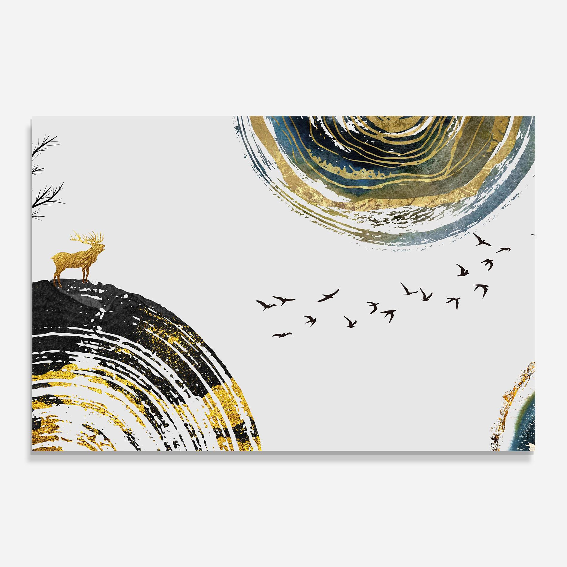 Glasbild Golden Deer mockup 0