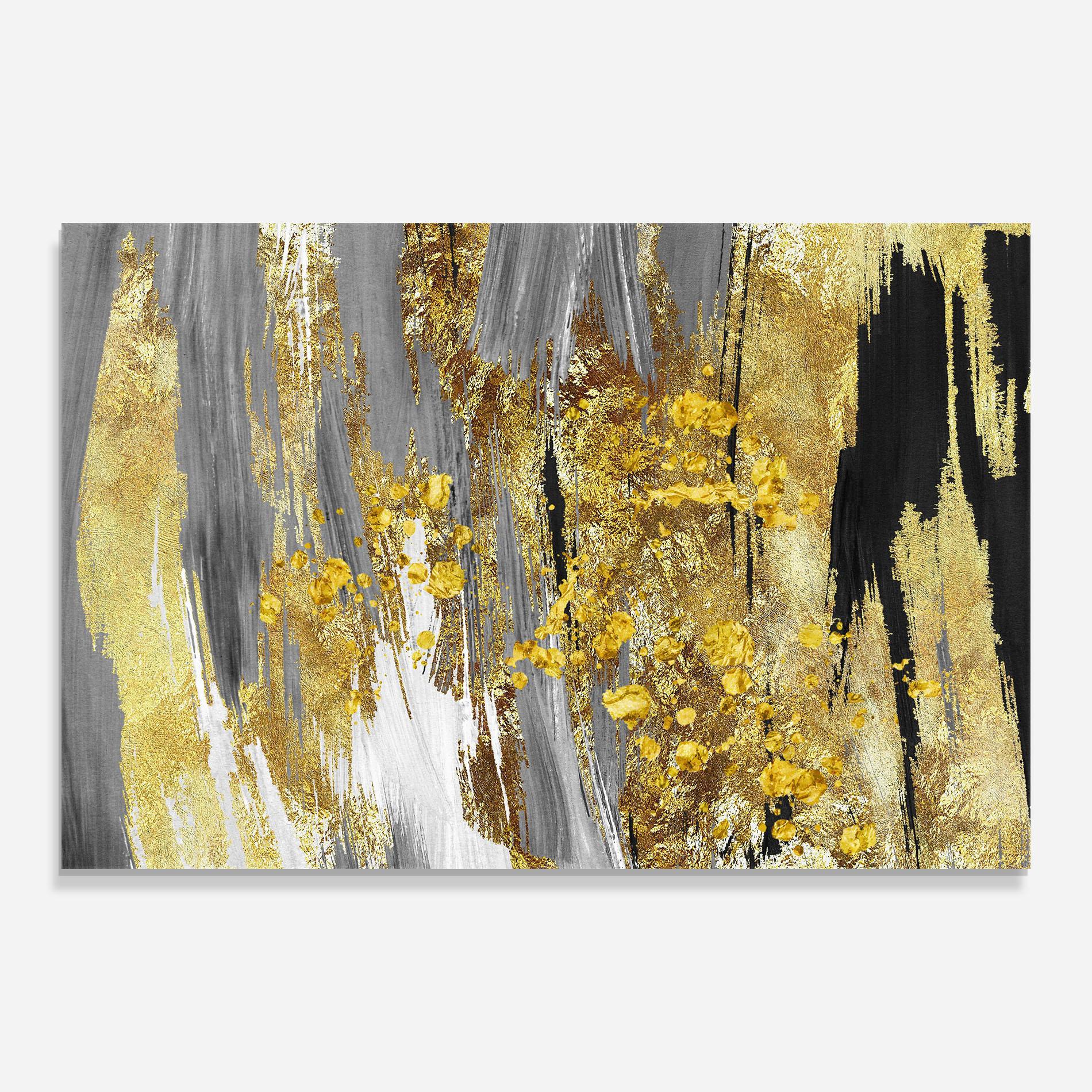 Glasbild Golden Grfey Lines mockup 0