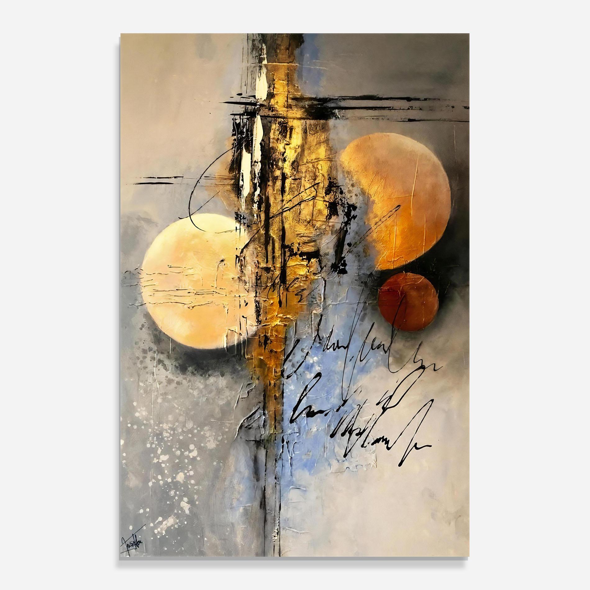 Glasbild Abstract Moons mockup 0