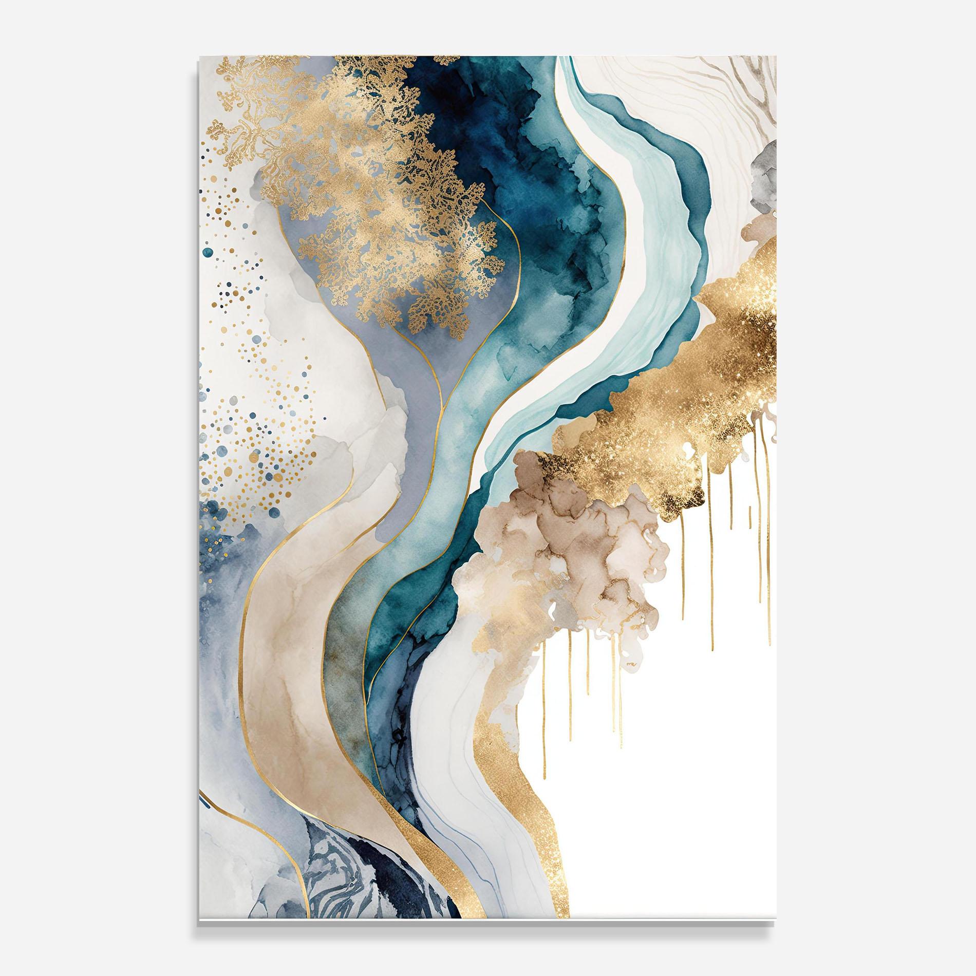 Glasbild Light Blue Waves mockup 0