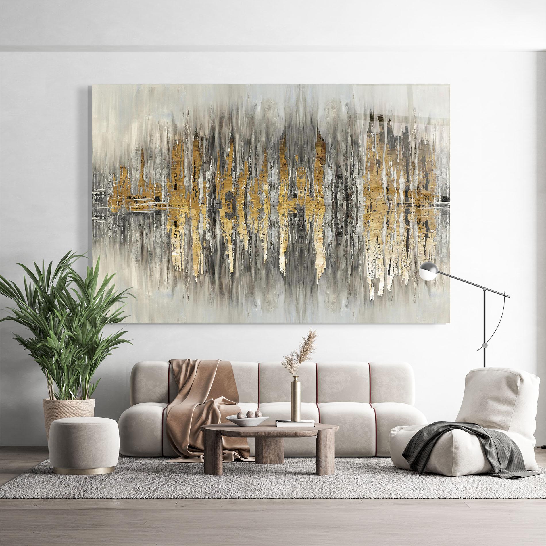 Glasbild Acrylic Silver Paint mockup 9