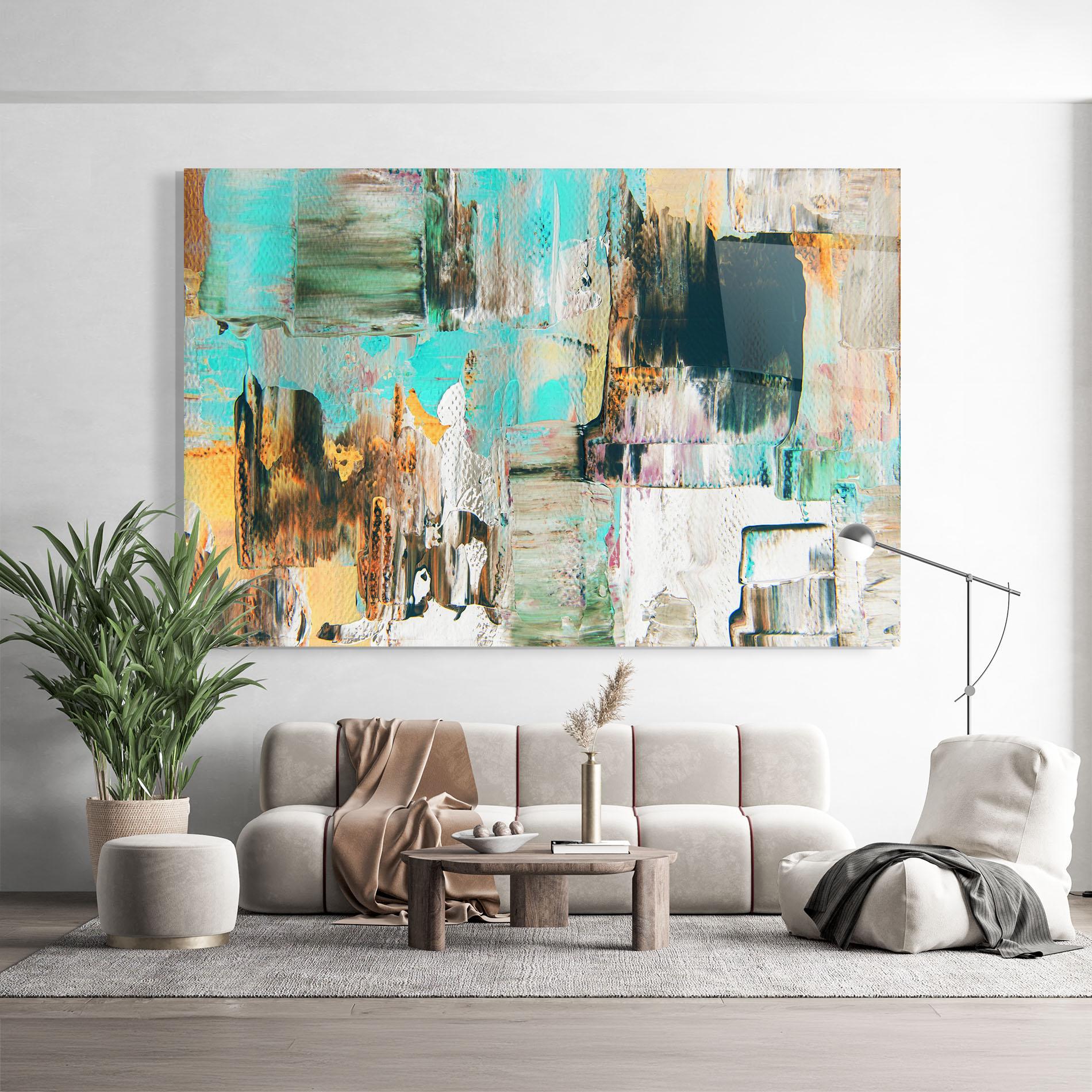 Glasbild Acrylic Textured Paint mockup 9