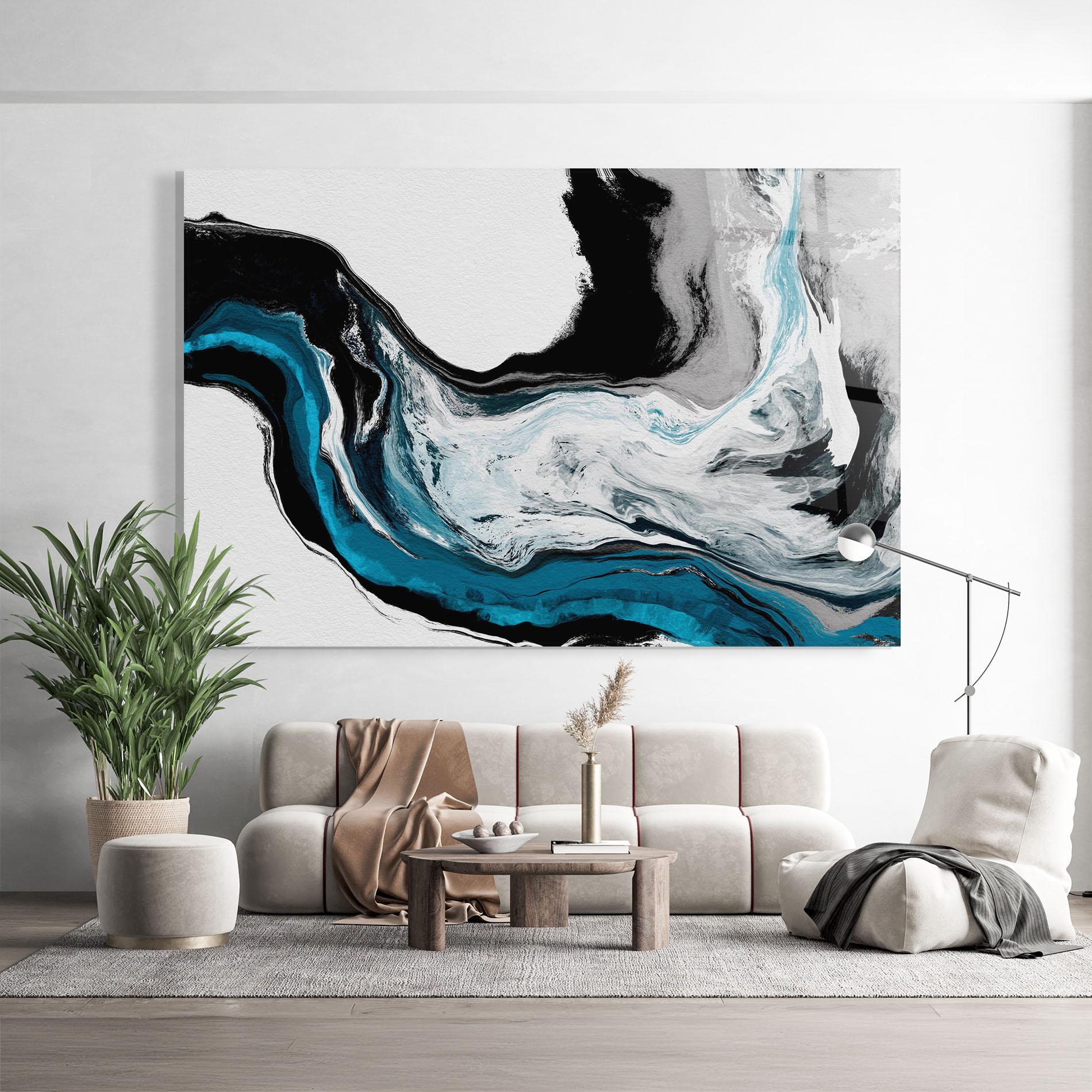Glasbild Beautiful Abstract Wave mockup 9