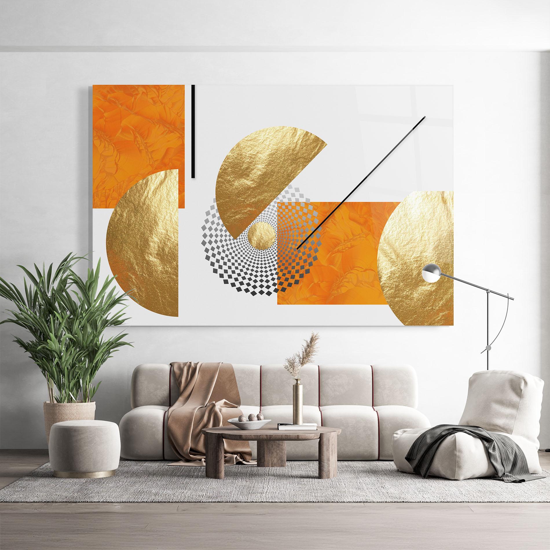 Glasbild Beautiful Gold Shapes mockup 9