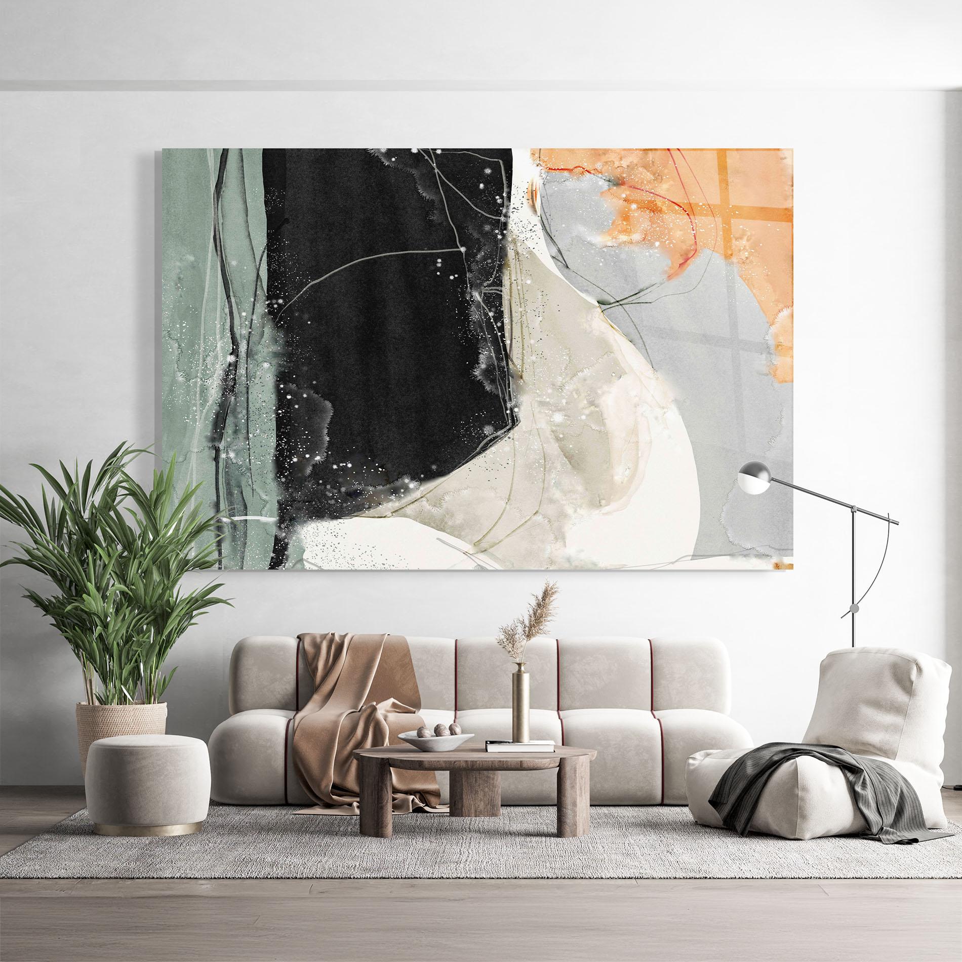 Glasbild Beautiful White Drops mockup 9