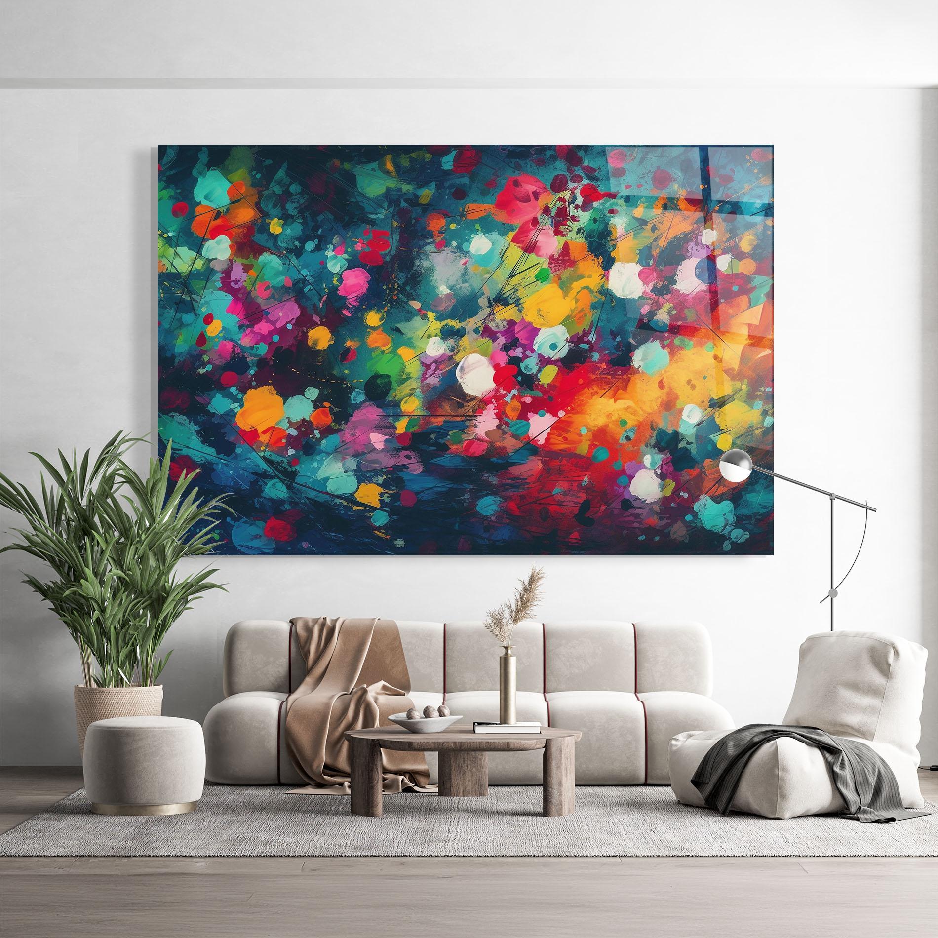 Glasbild Colors Blue Background mockup 9