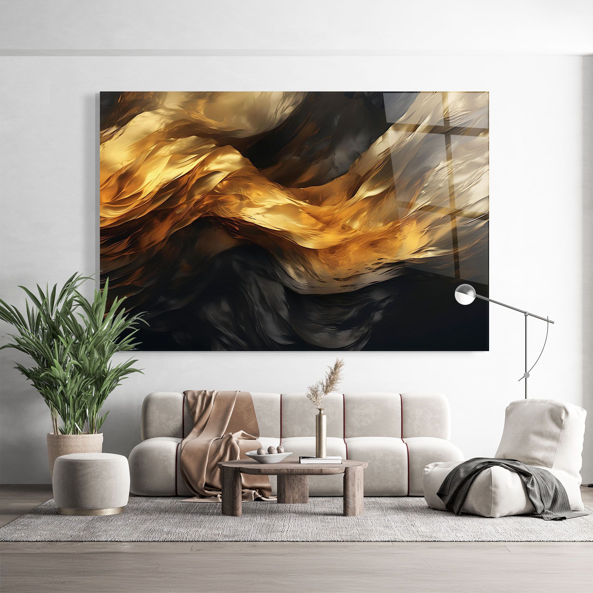 Golden Waves With Black mockup 9