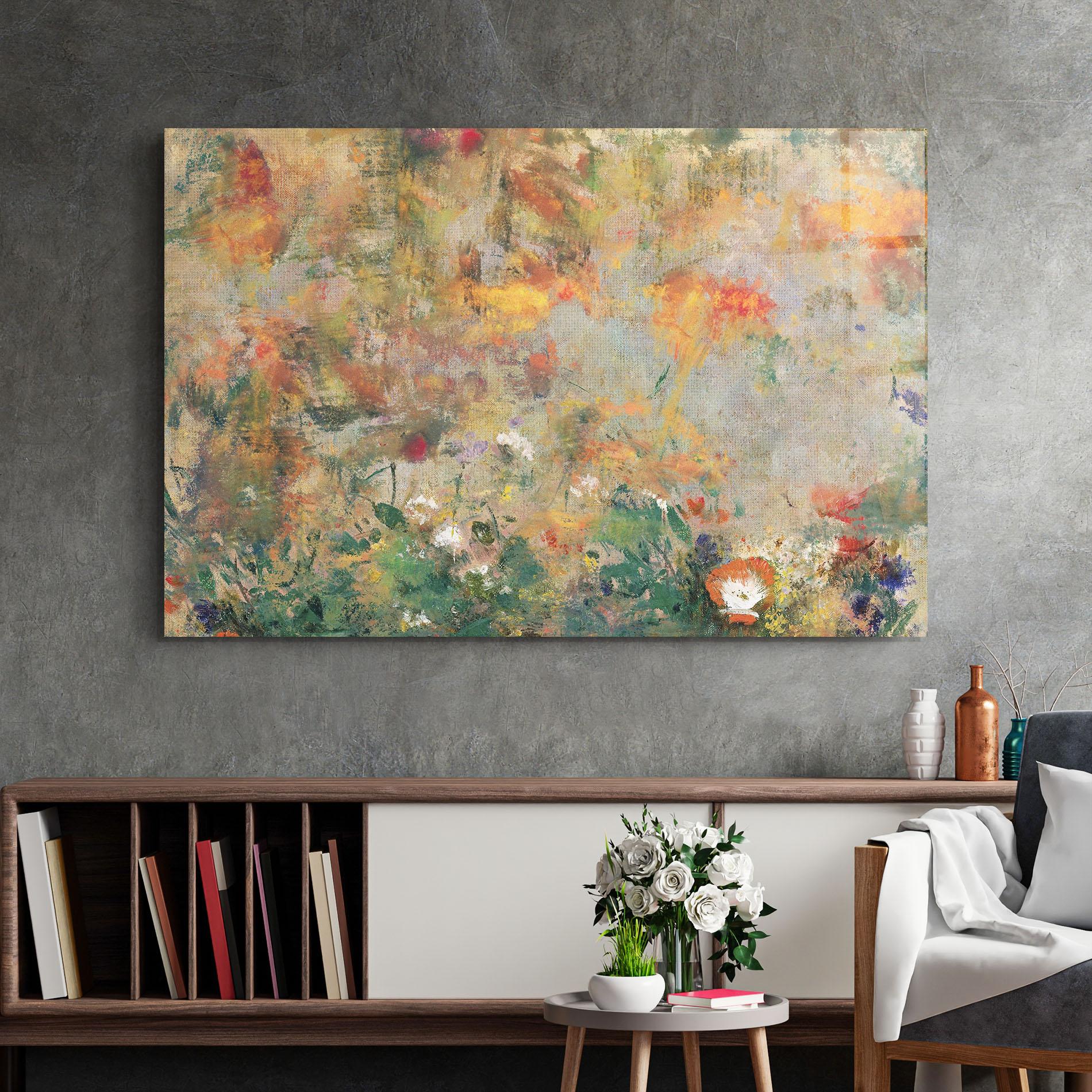 Glasbild Abstract Flowers mockup 2