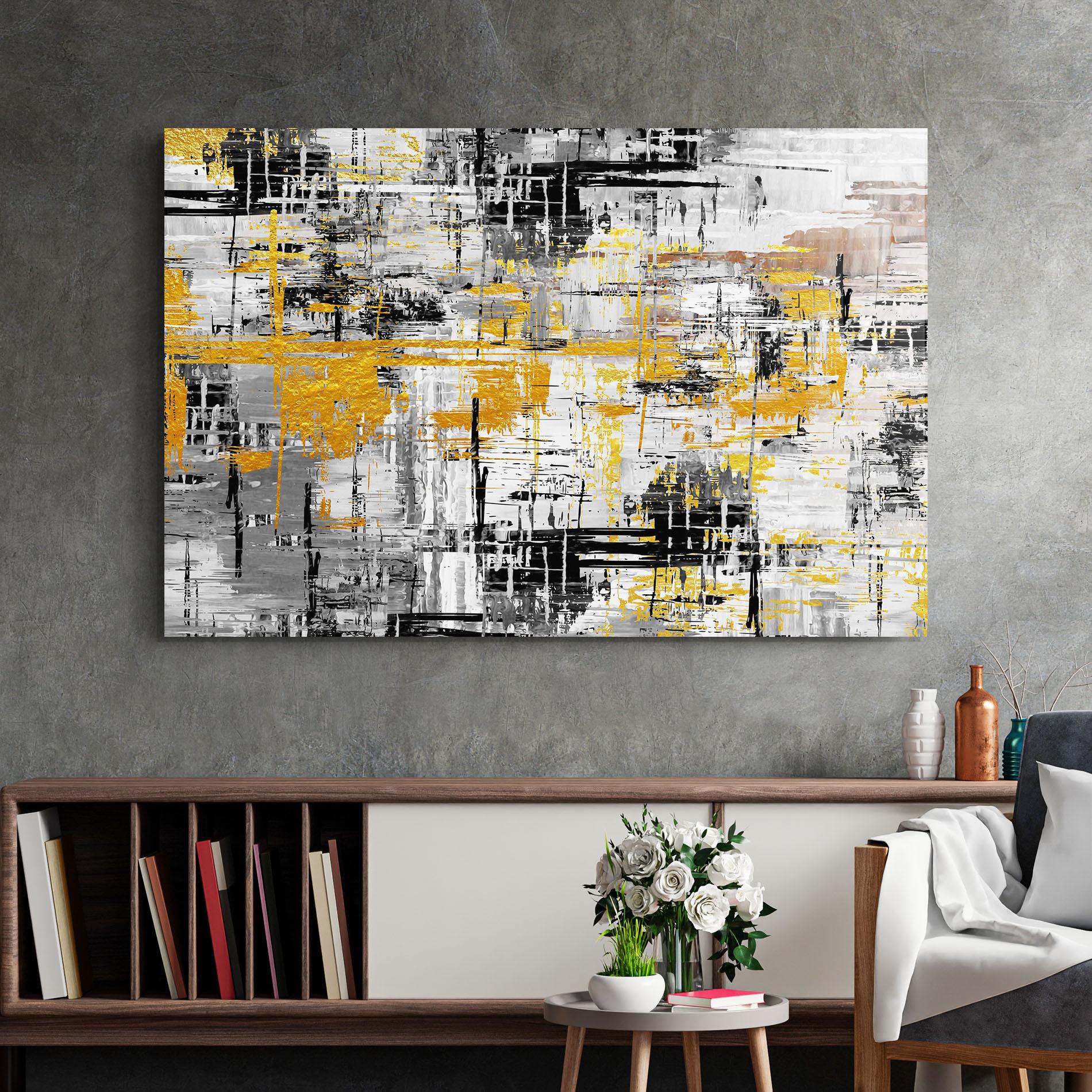 Glasbild Abstract Mix Color mockup 2