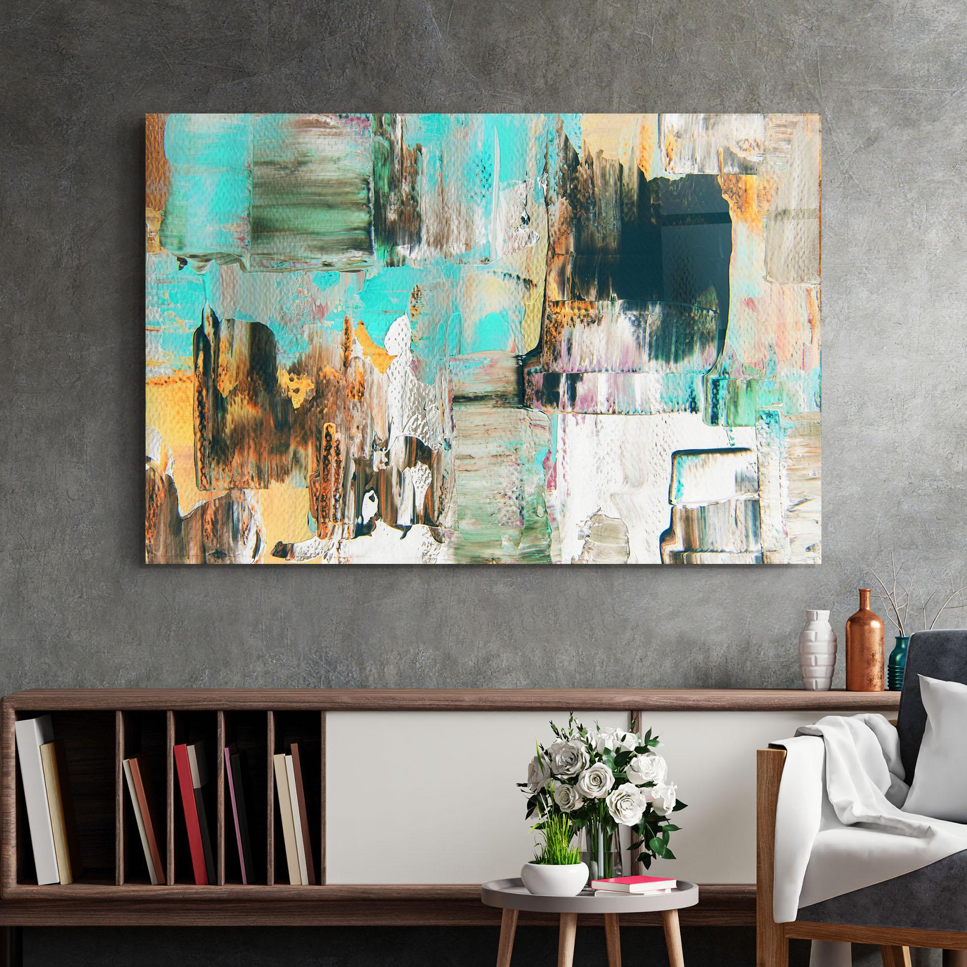 Glasbild Acrylic Textured Paint mockup 2