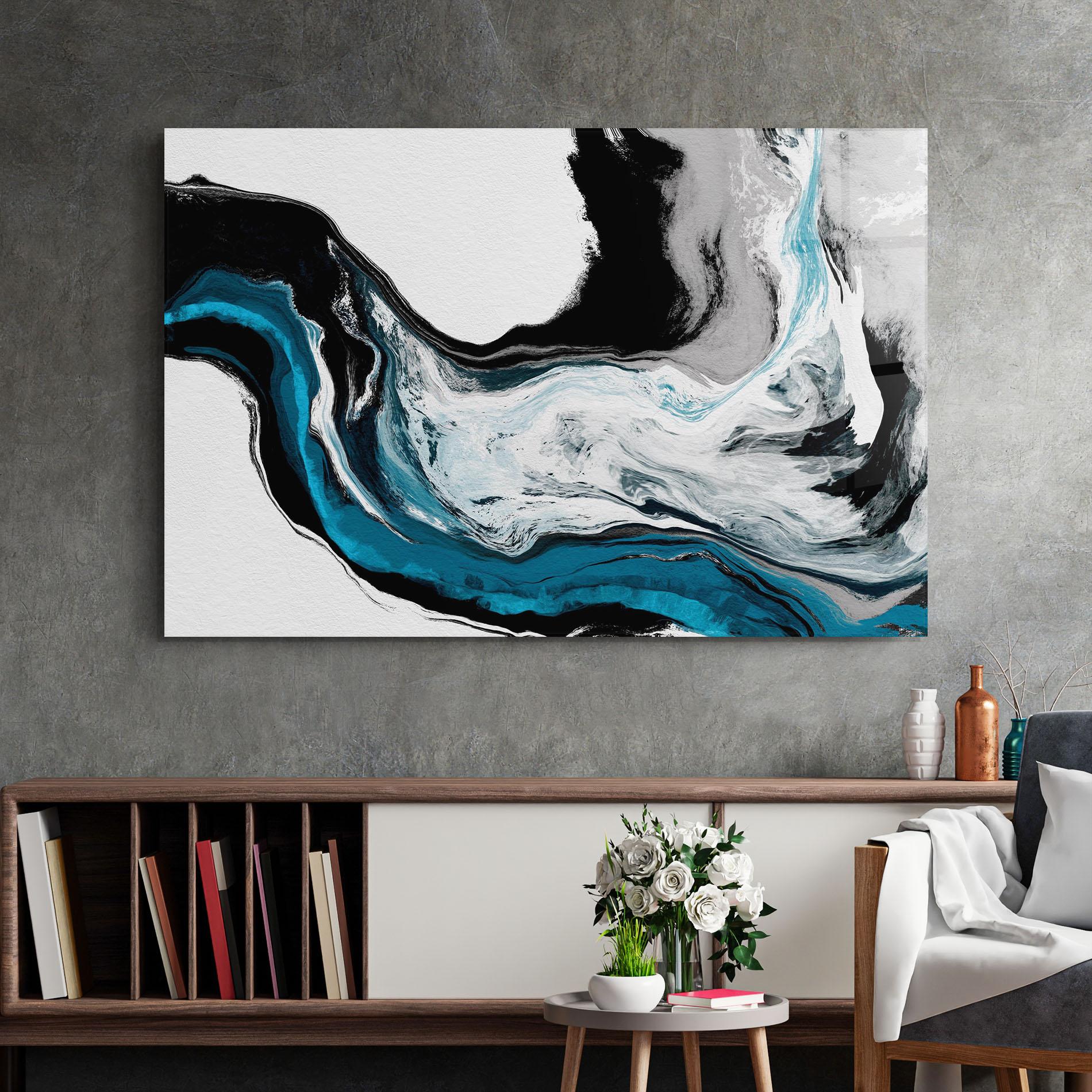 Glasbild Beautiful Abstract Wave mockup 2
