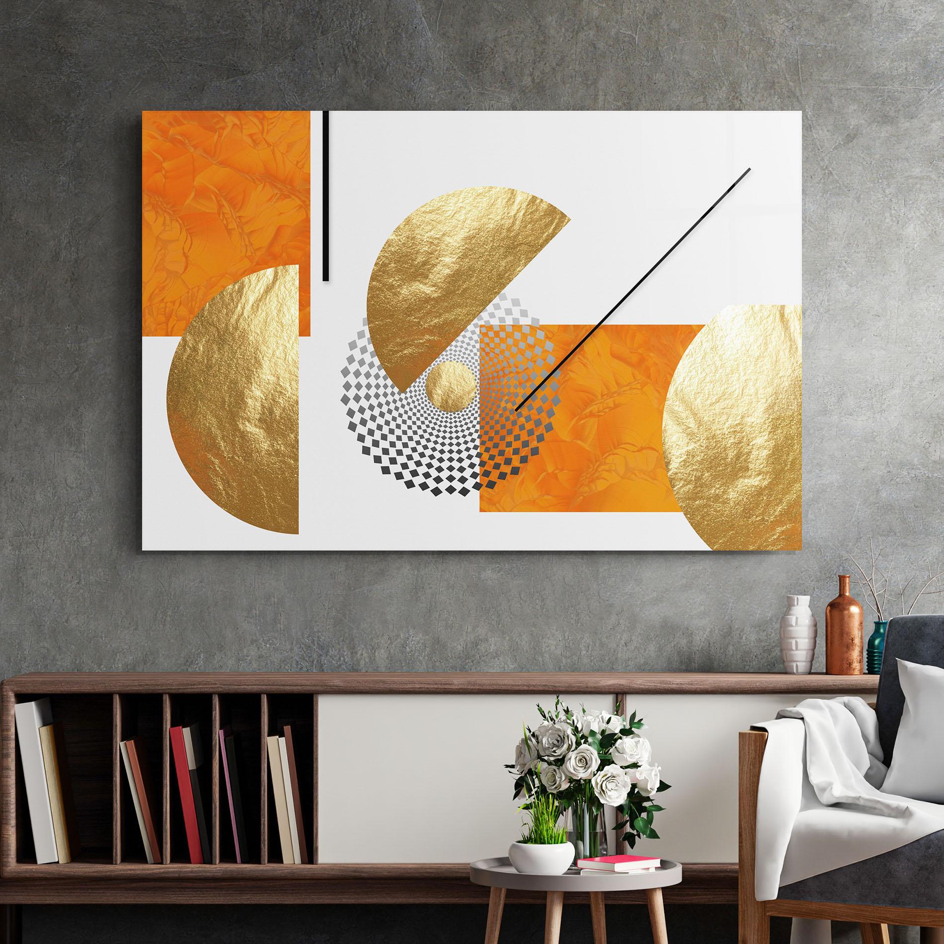 Glasbild Beautiful Gold Shapes mockup 2