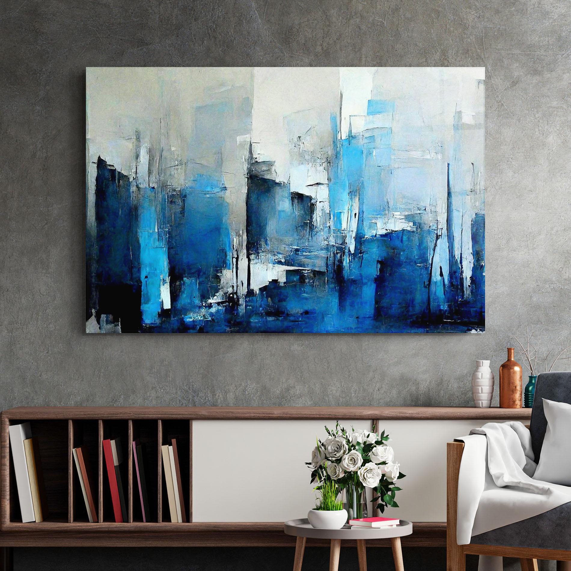 Glasbild Blue Gray Color mockup 2