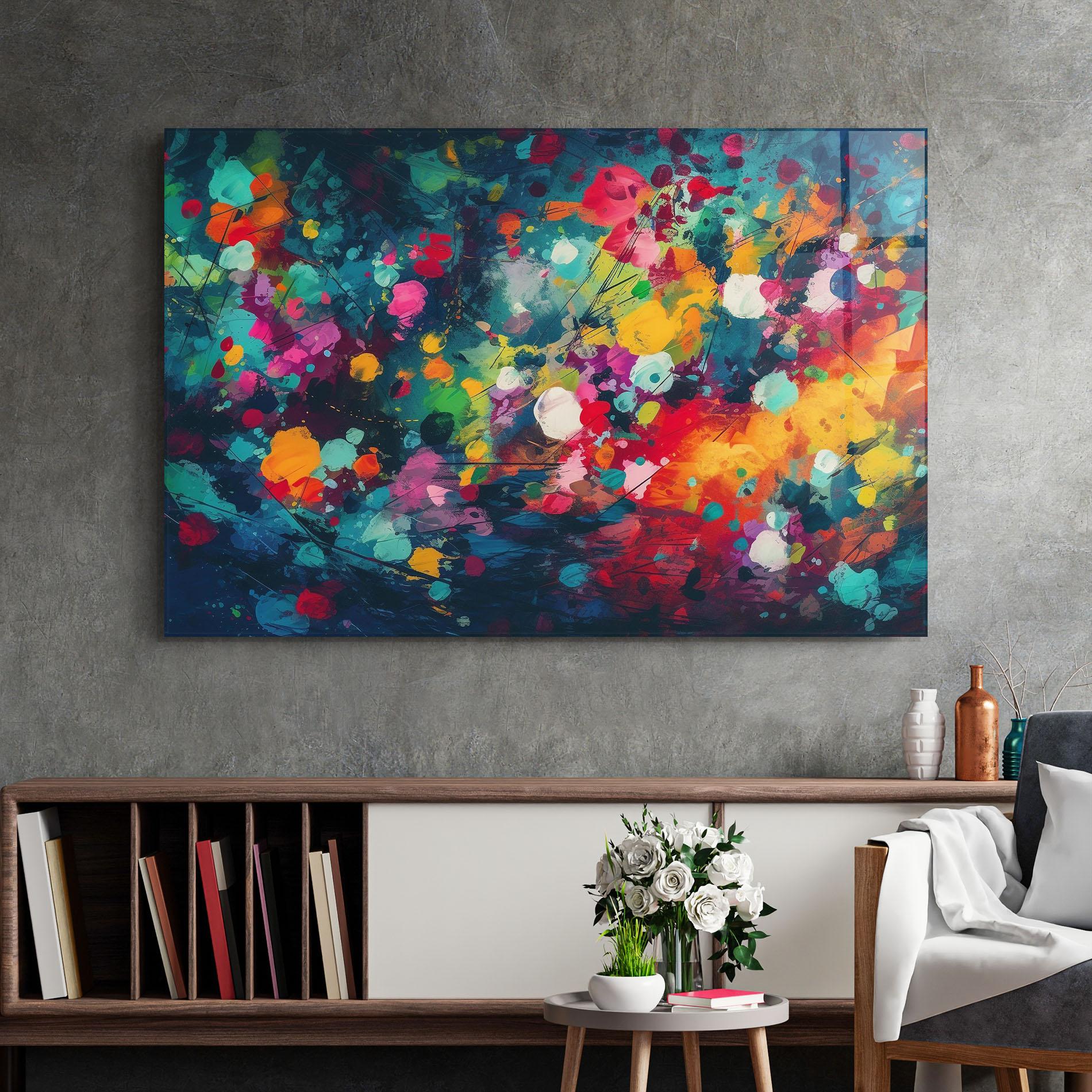 Glasbild Colors Blue Background mockup 2