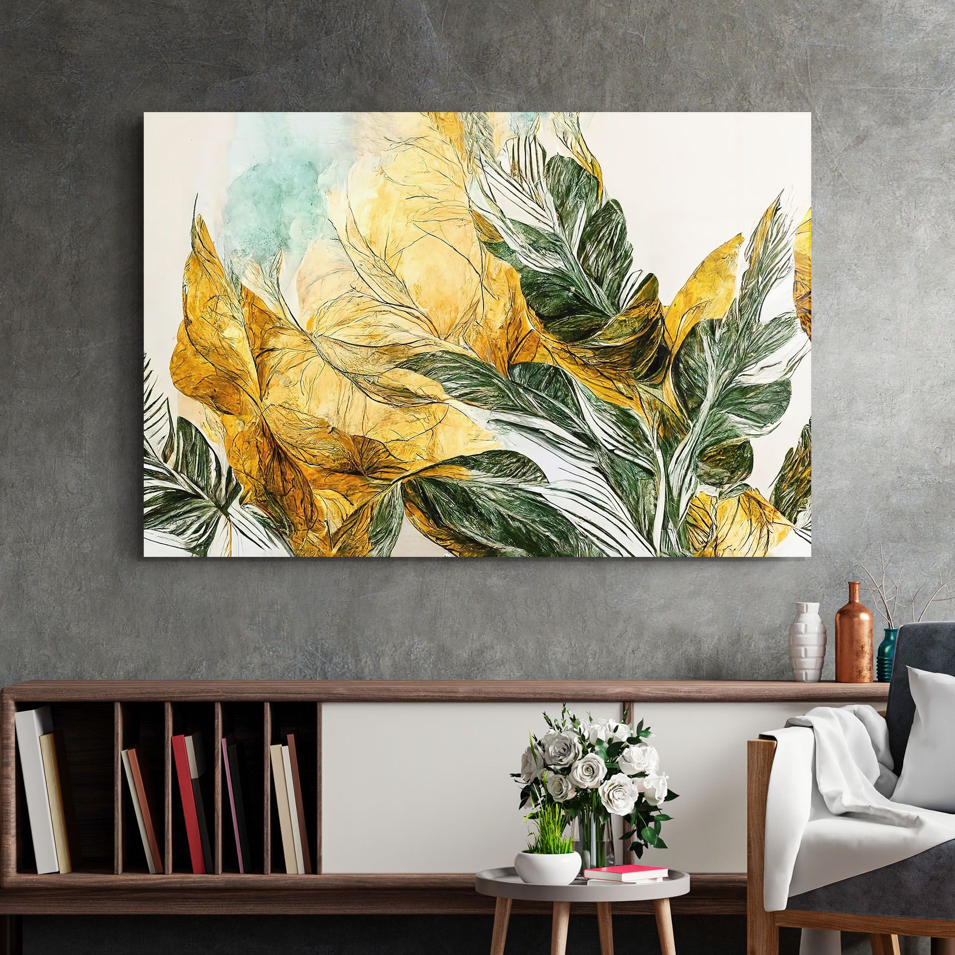 Gold And Green Leafes mockup 2
