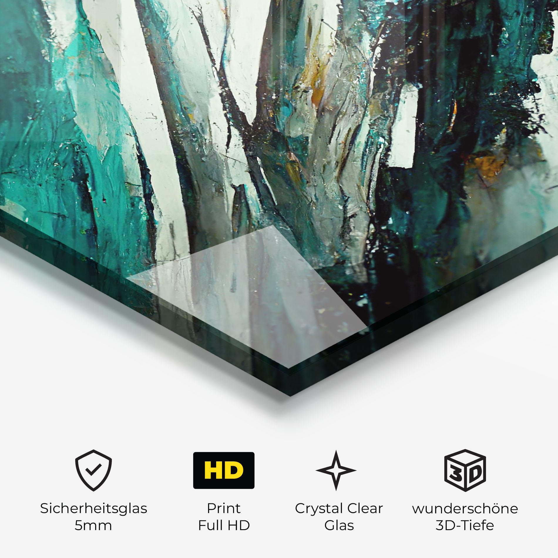 Glasbild Abstract Green Artwork mockup 3