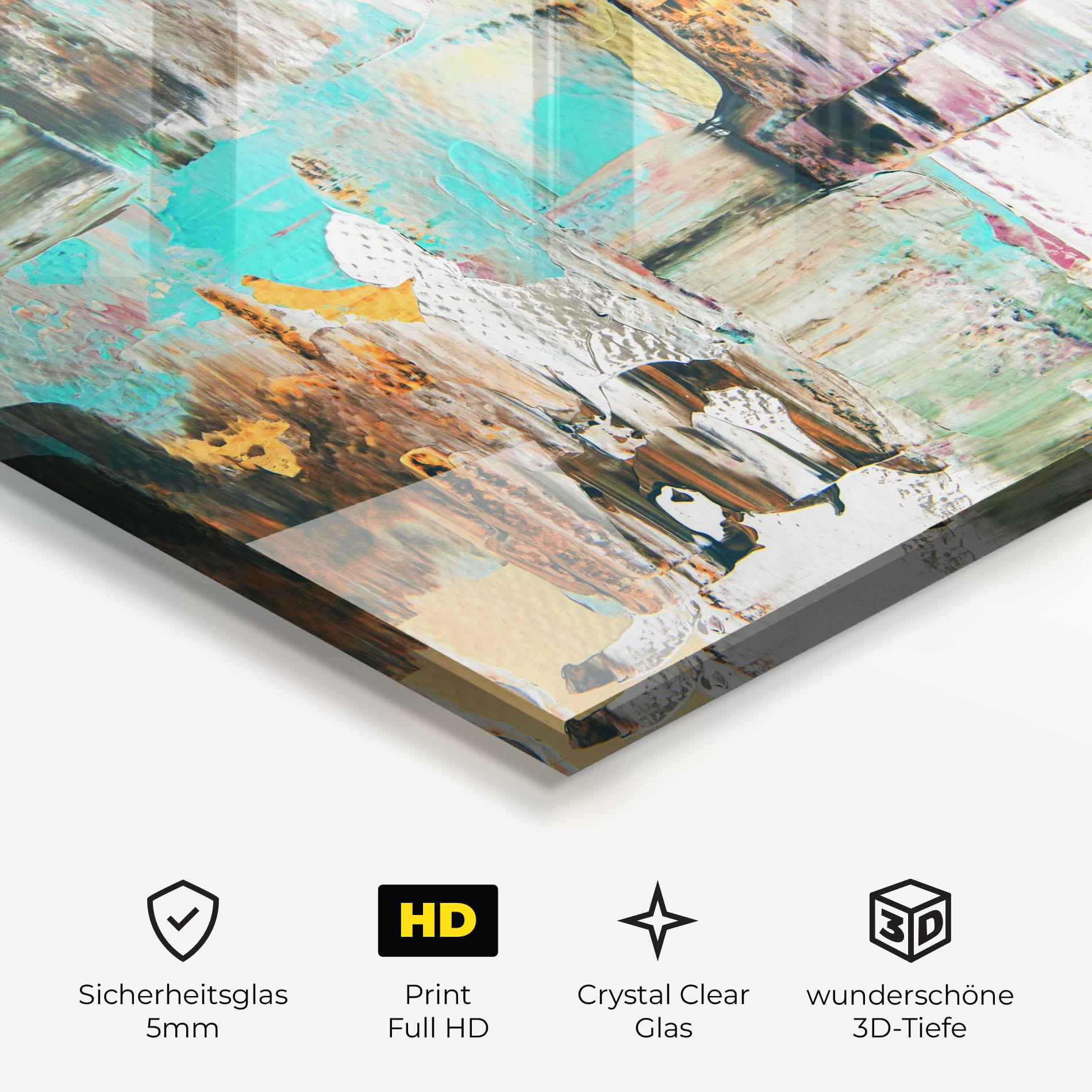 Glasbild Acrylic Textured Paint mockup 3