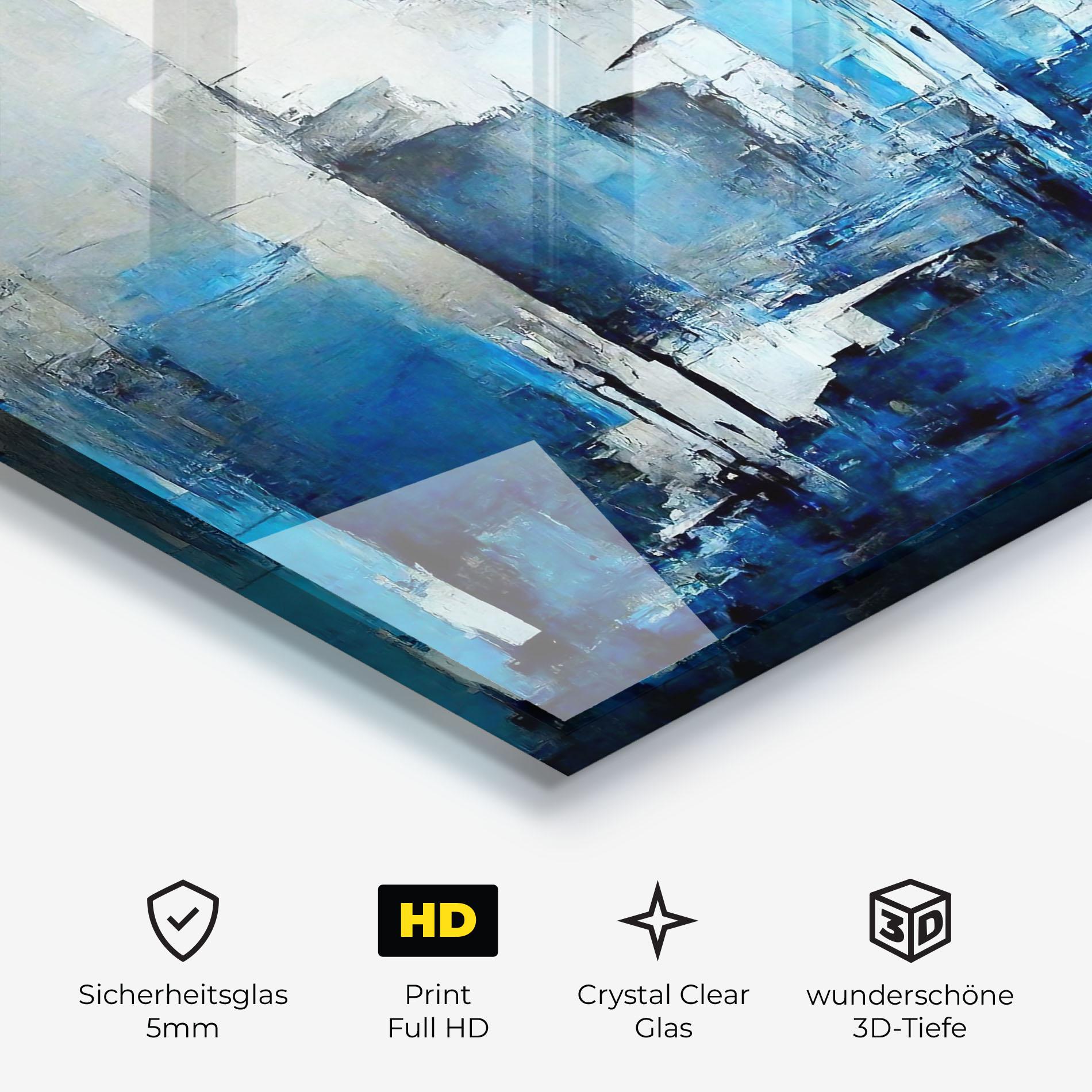 Glasbild Blue Gray Color mockup 3