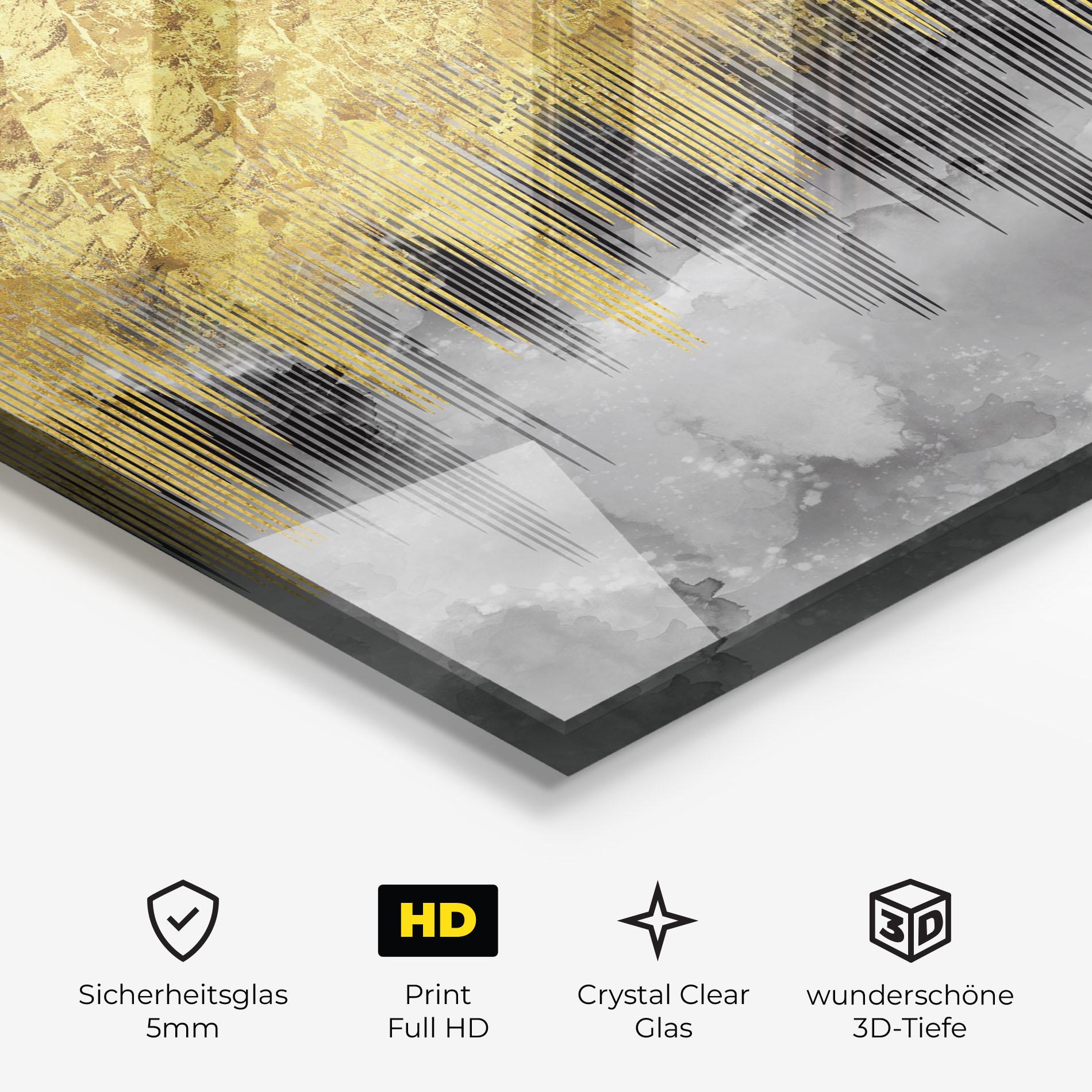 Glasbild Golden Grey mockup 3
