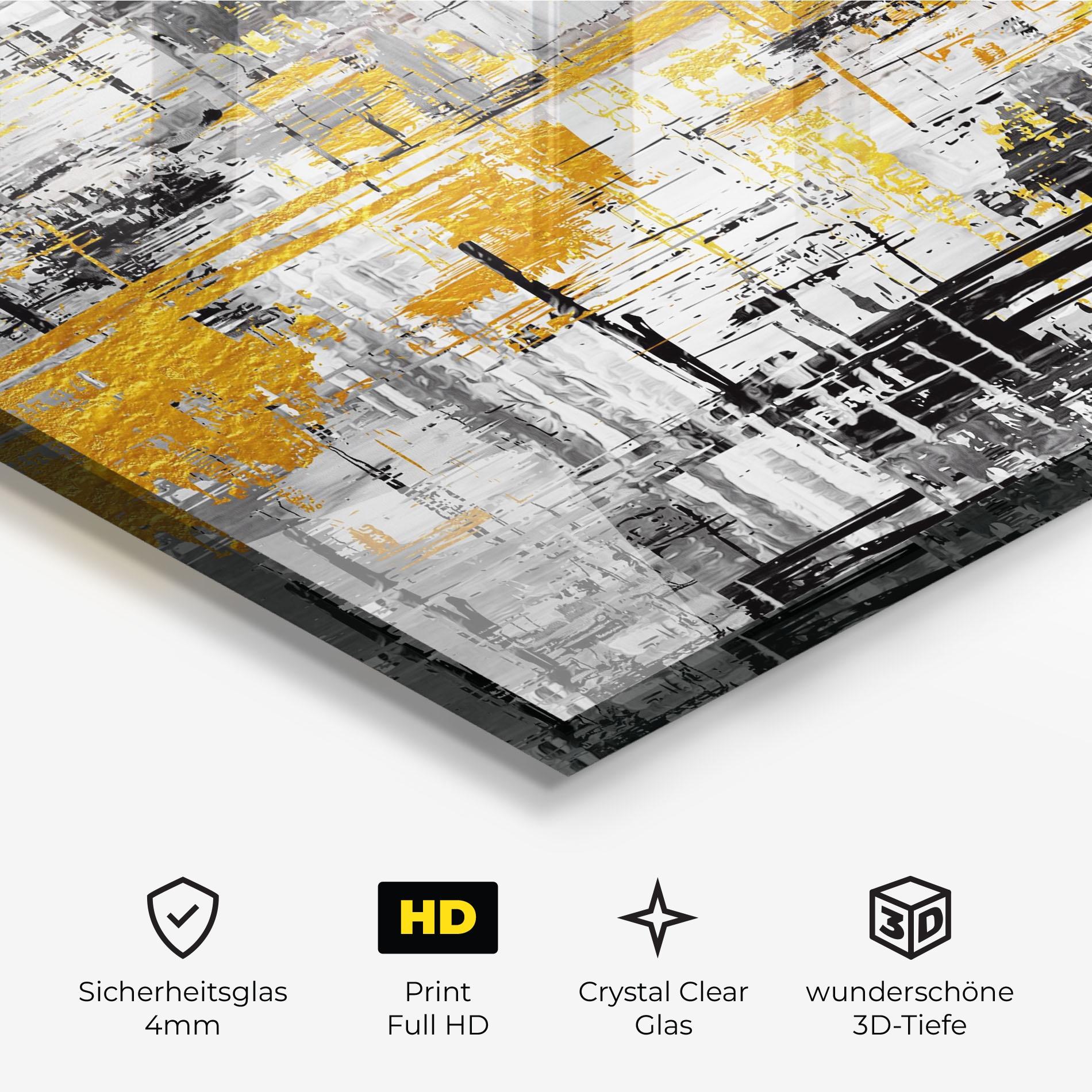 Glasbild Abstract Mix Color mockup 3