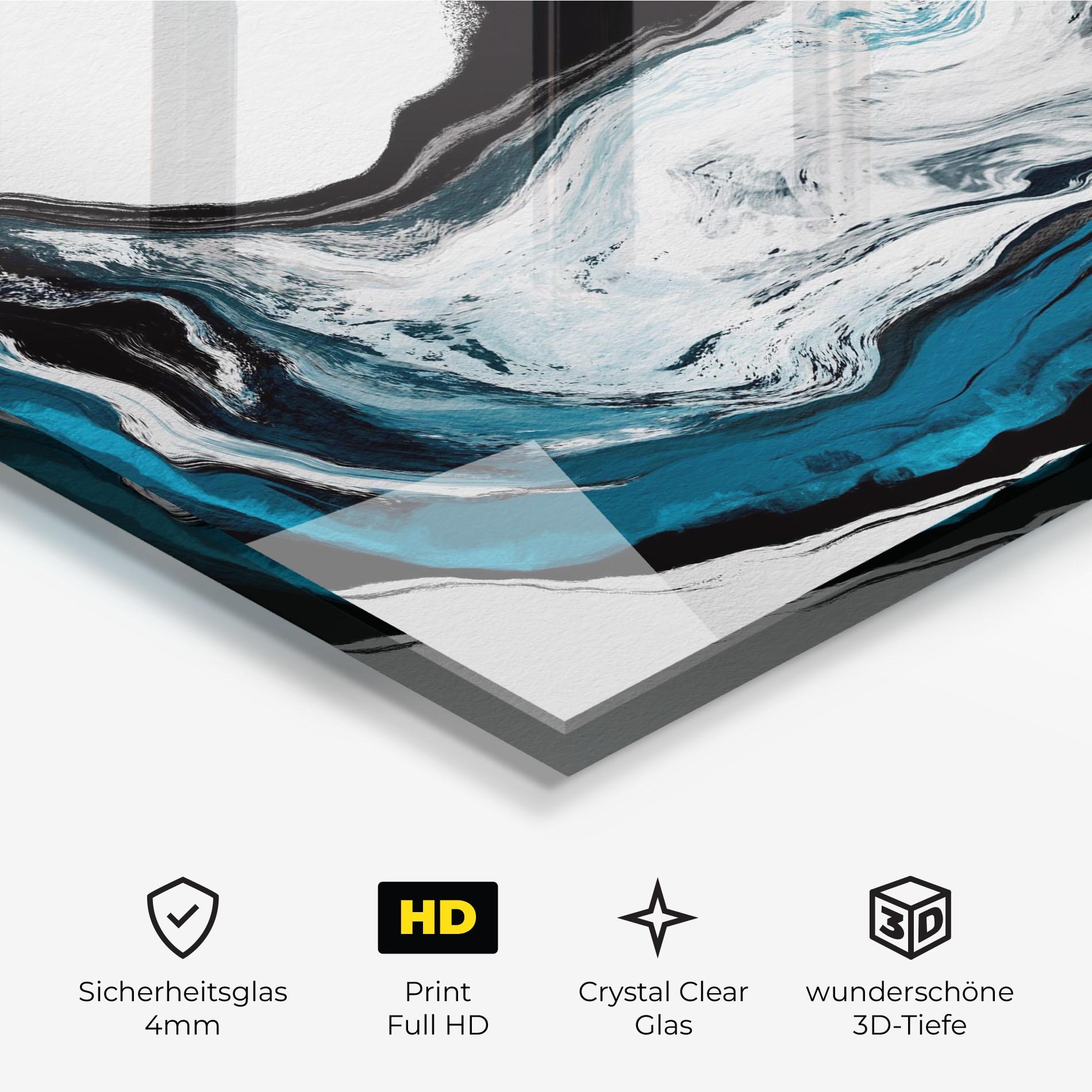 Glasbild Beautiful Abstract Wave mockup 3
