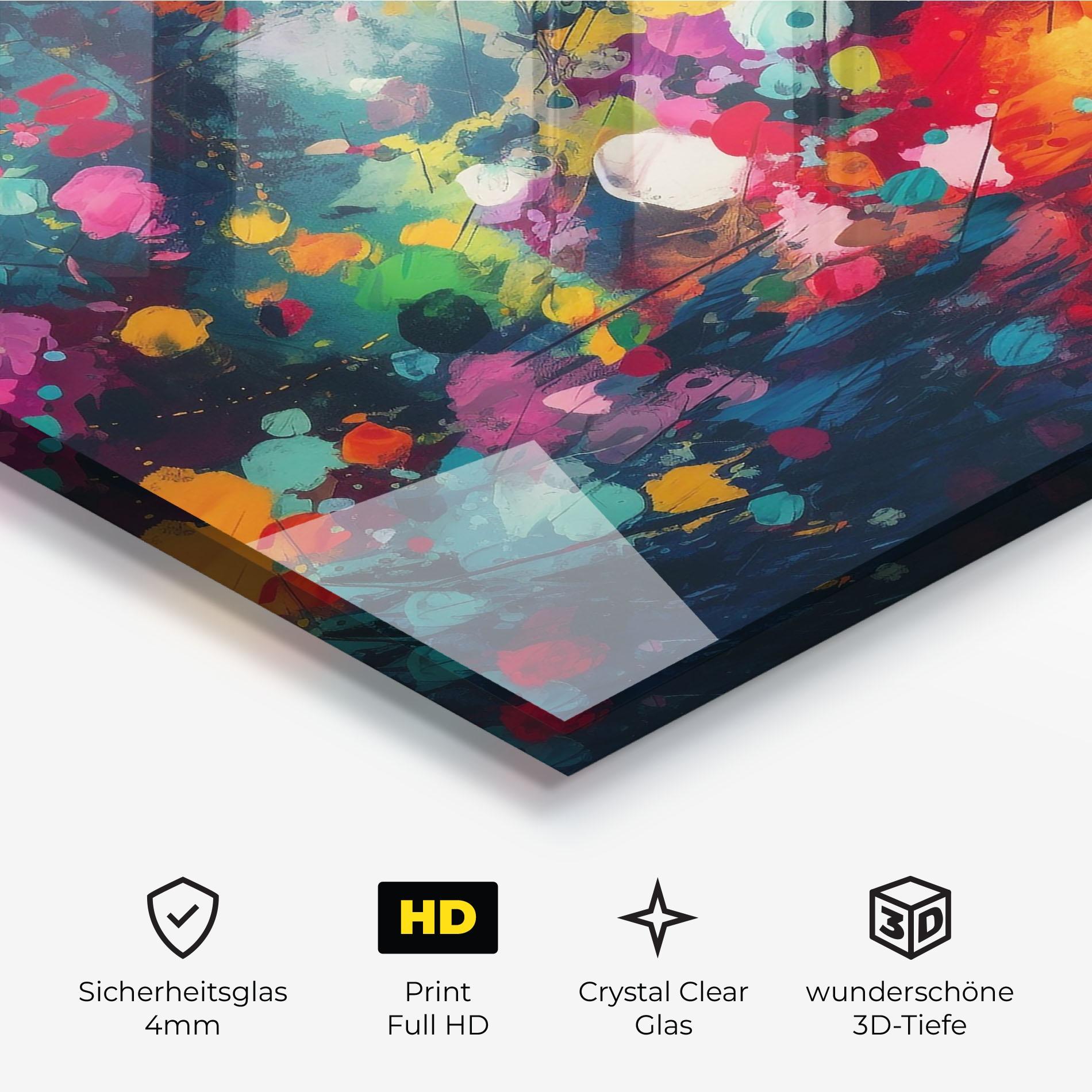 Glasbild Colors Blue Background mockup 3