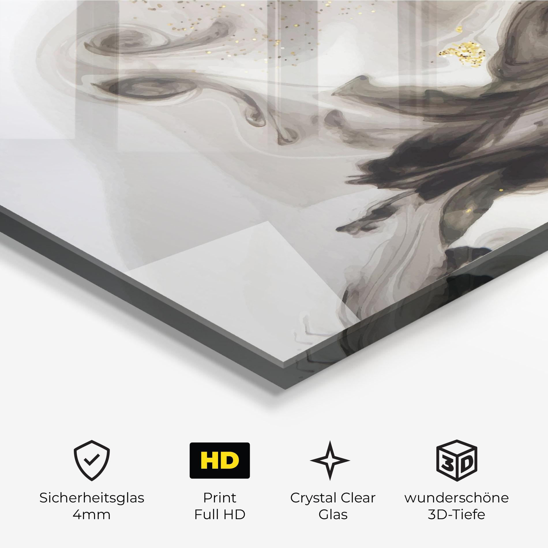 Glasbild Gold Glitter Watercolor mockup 3