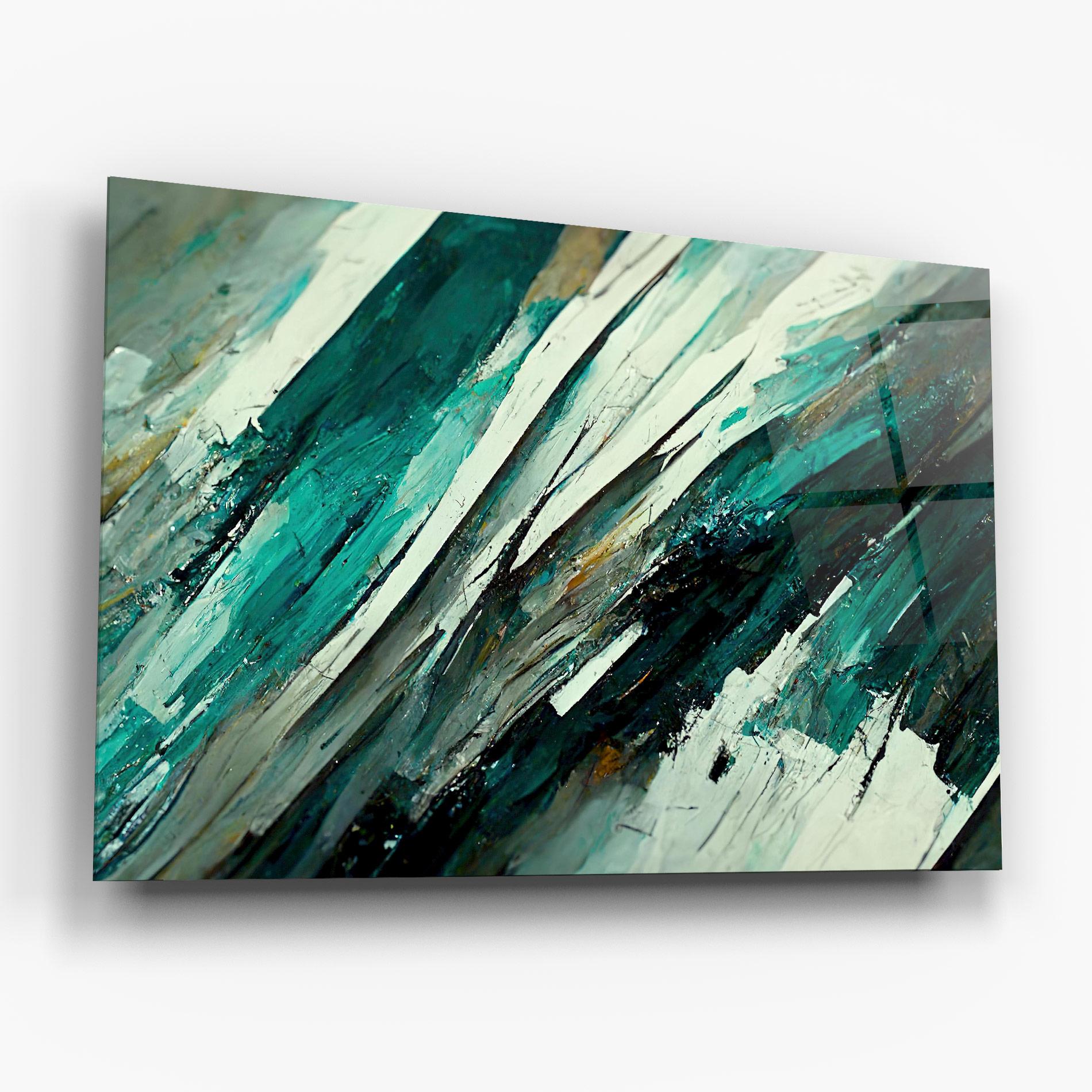 Glasbild Abstract Green Artwork mockup 6