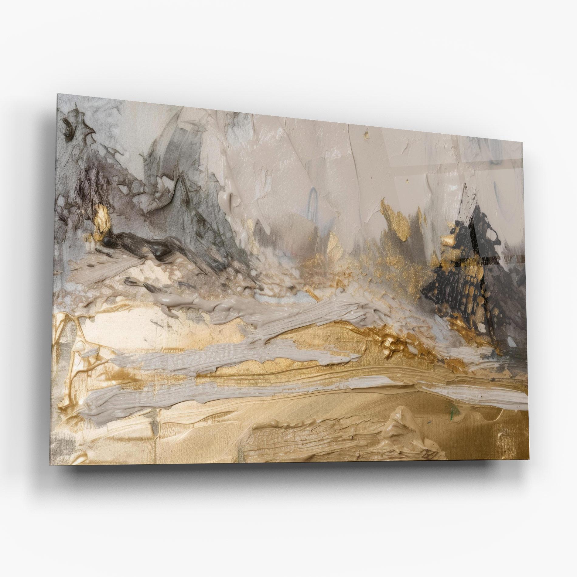 Glasbild Abstract White Waves mockup 6