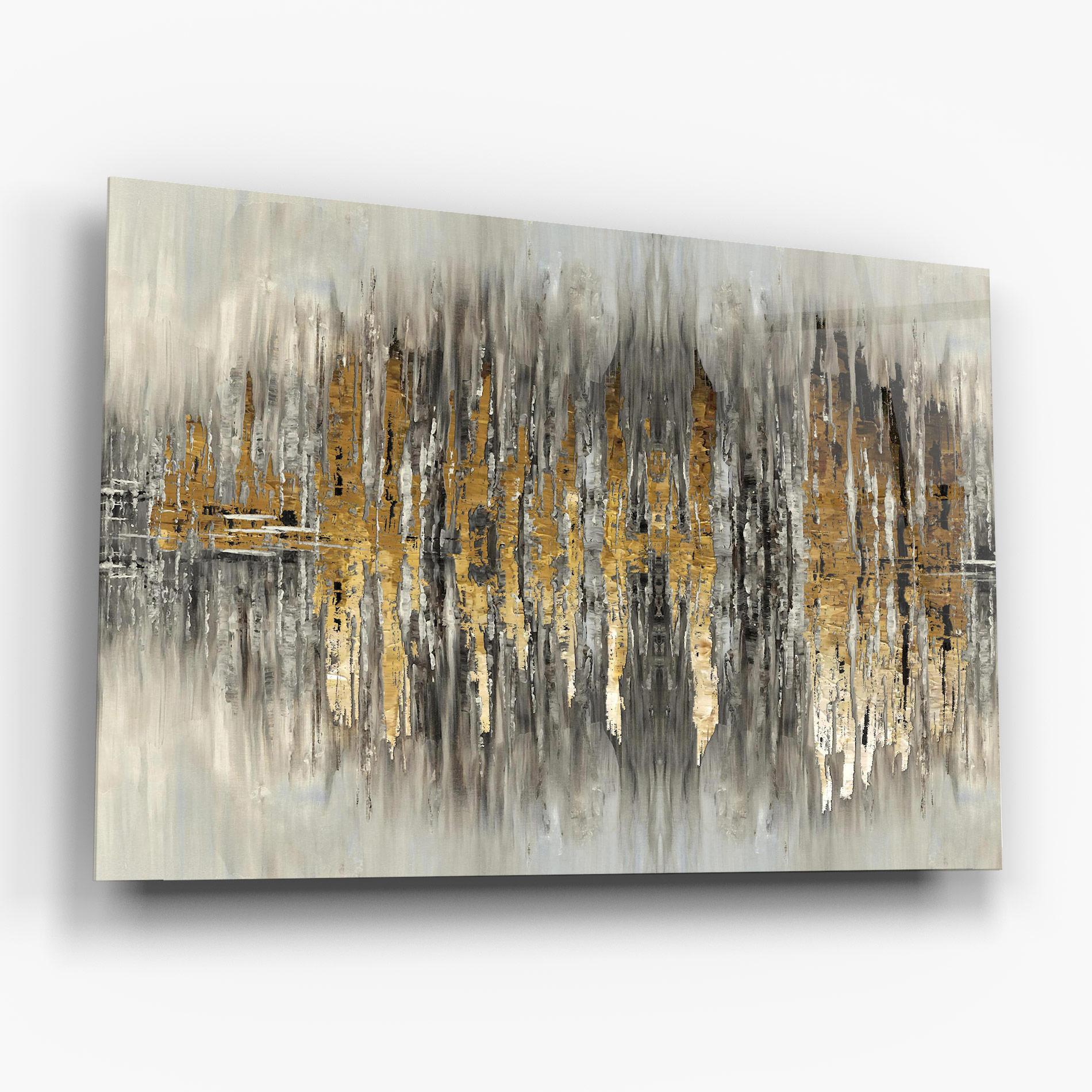 Glasbild Acrylic Silver Paint mockup 6