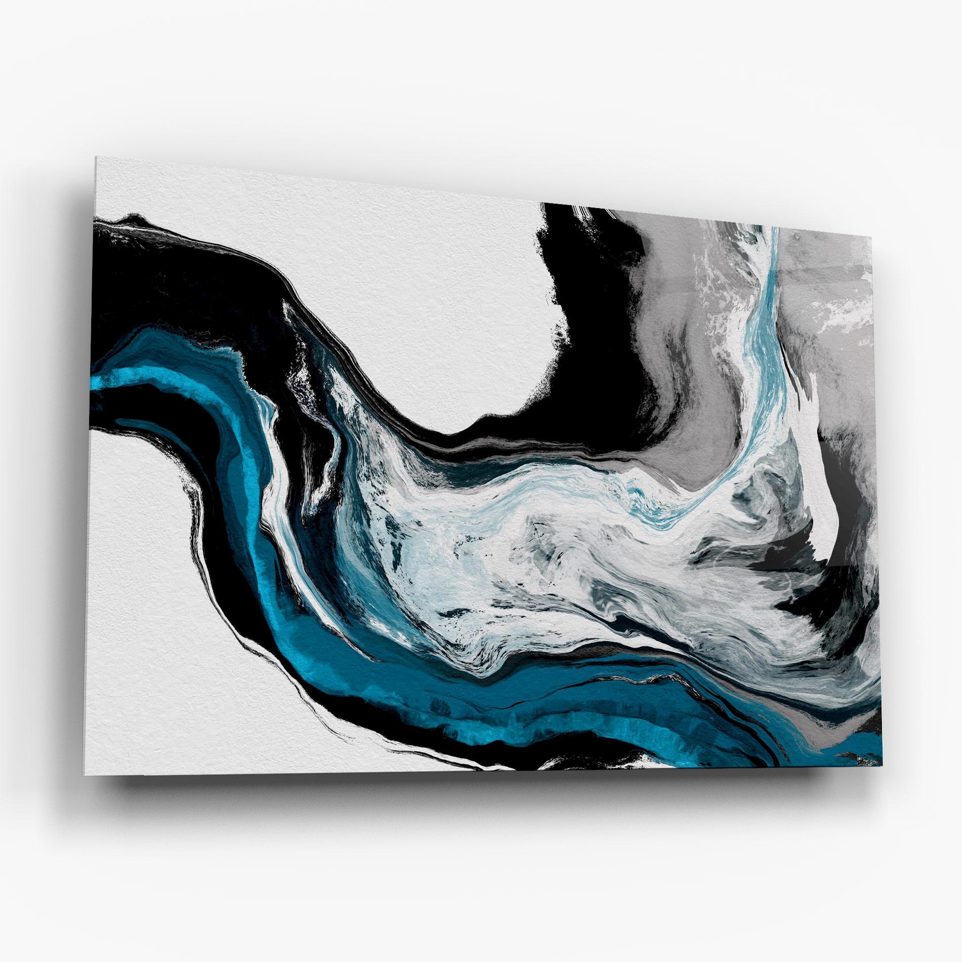 Glasbild Beautiful Abstract Wave mockup 6