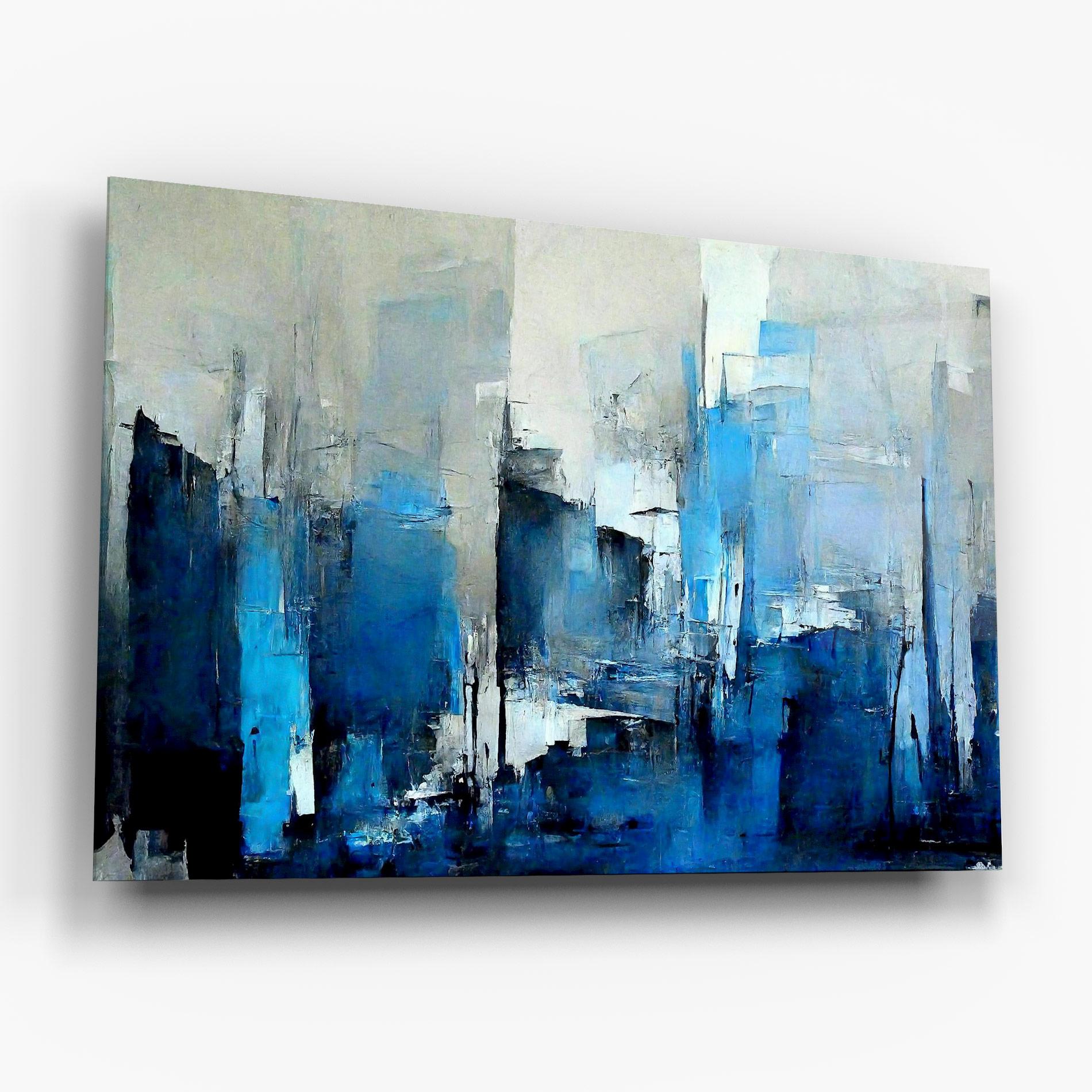 Glasbild Blue Gray Color mockup 6