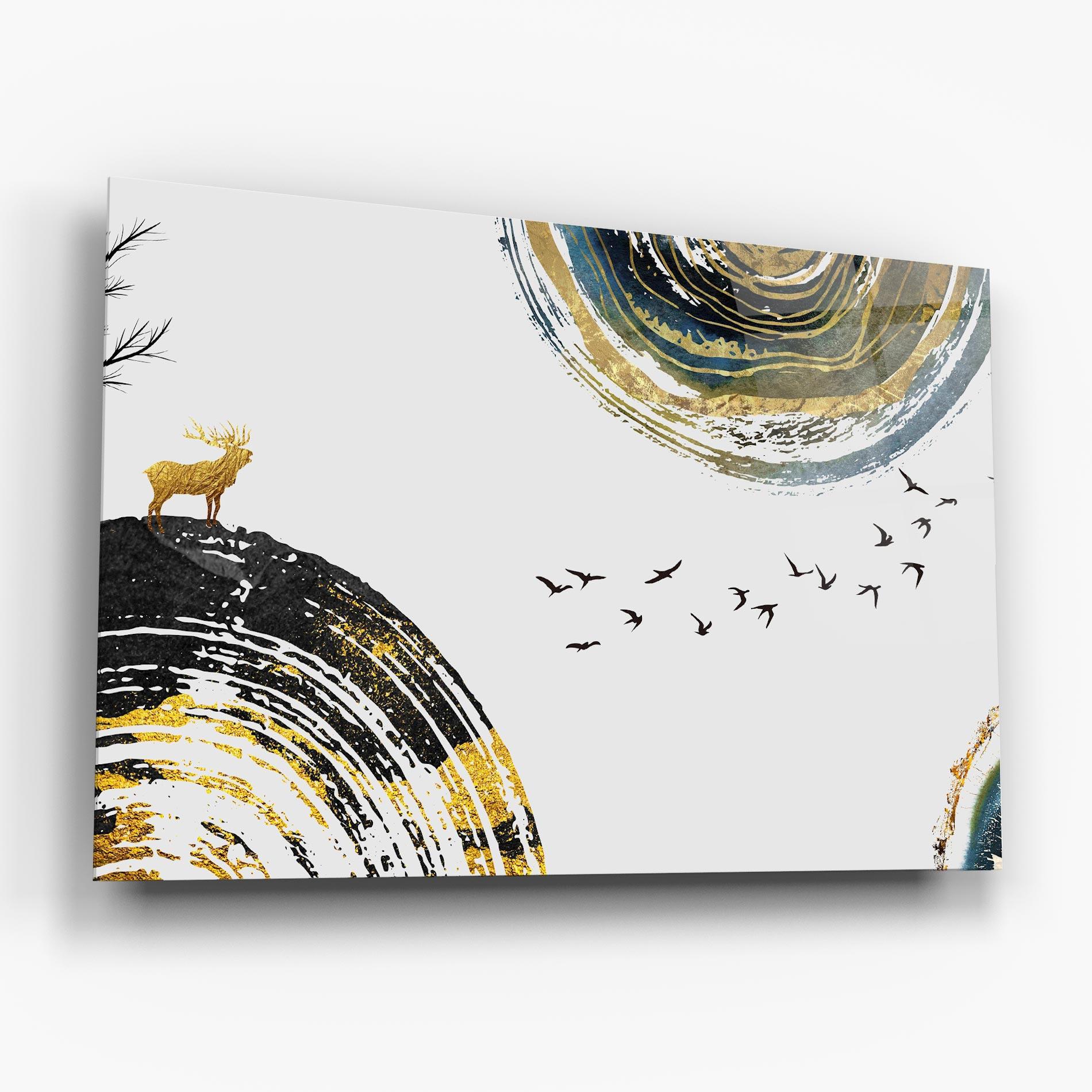 Glasbild Golden Deer mockup 6