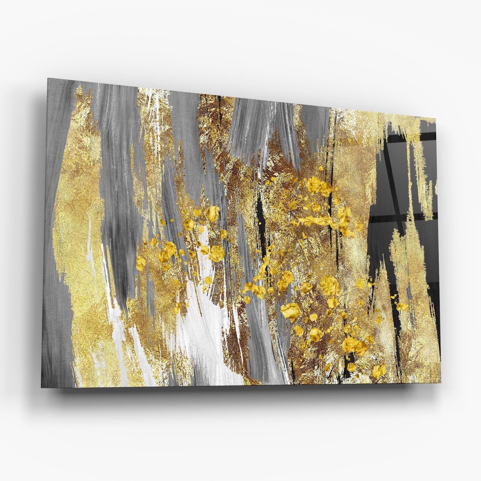 Glasbild Golden Grfey Lines mockup 6
