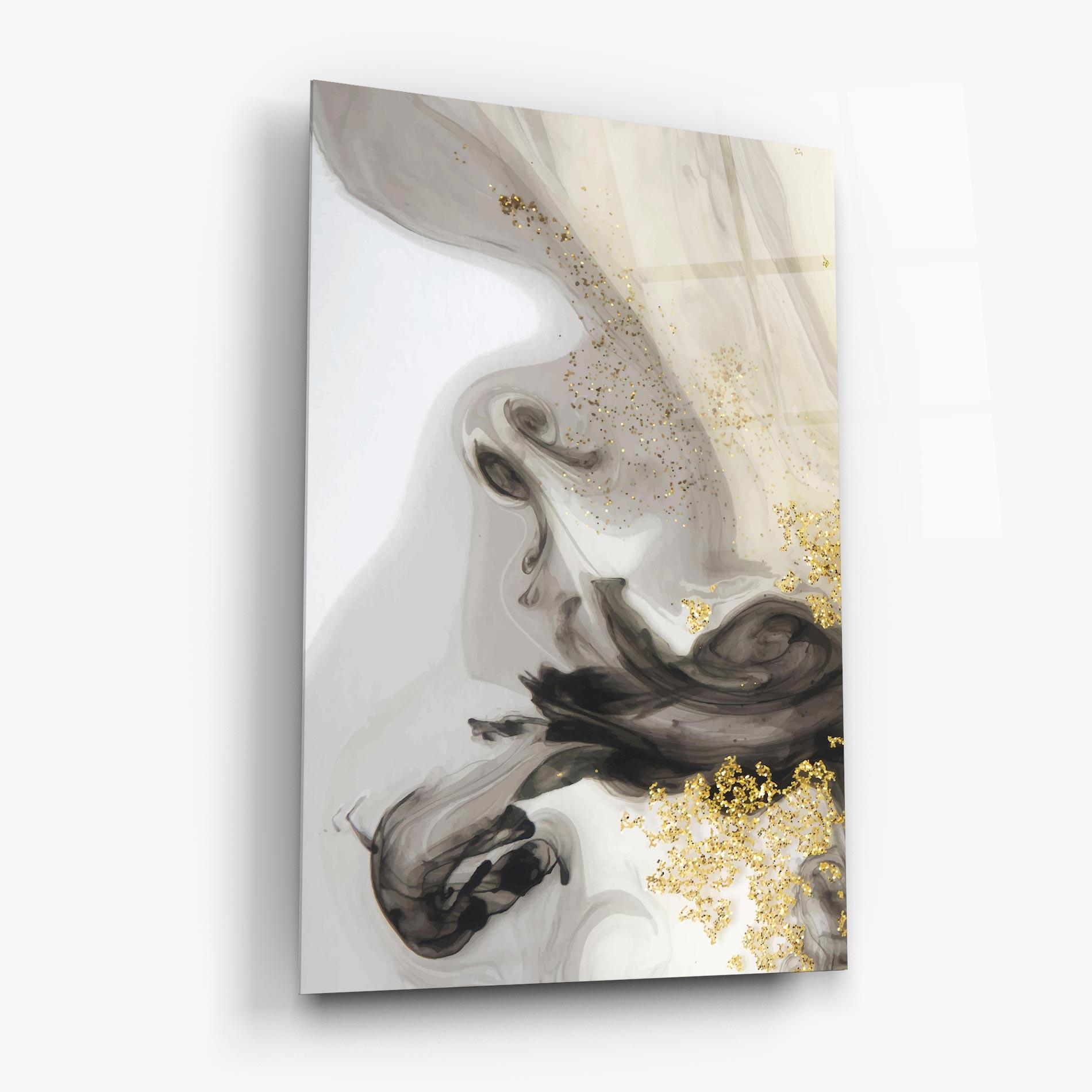 Glasbild Gold Glitter Watercolor mockup 6