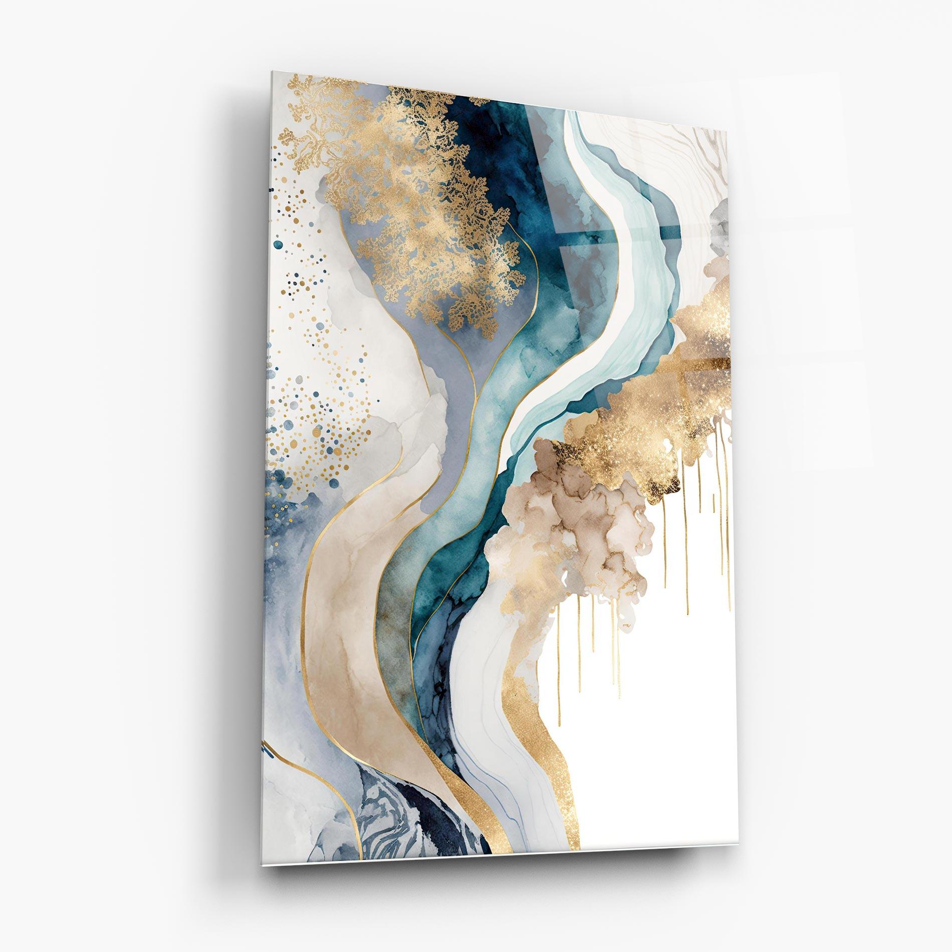 Glasbild Light Blue Waves mockup 6