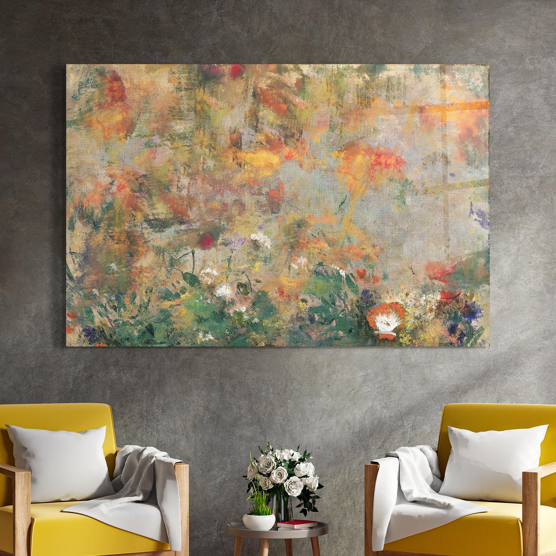 Glasbild Abstract Flowers mockup 4