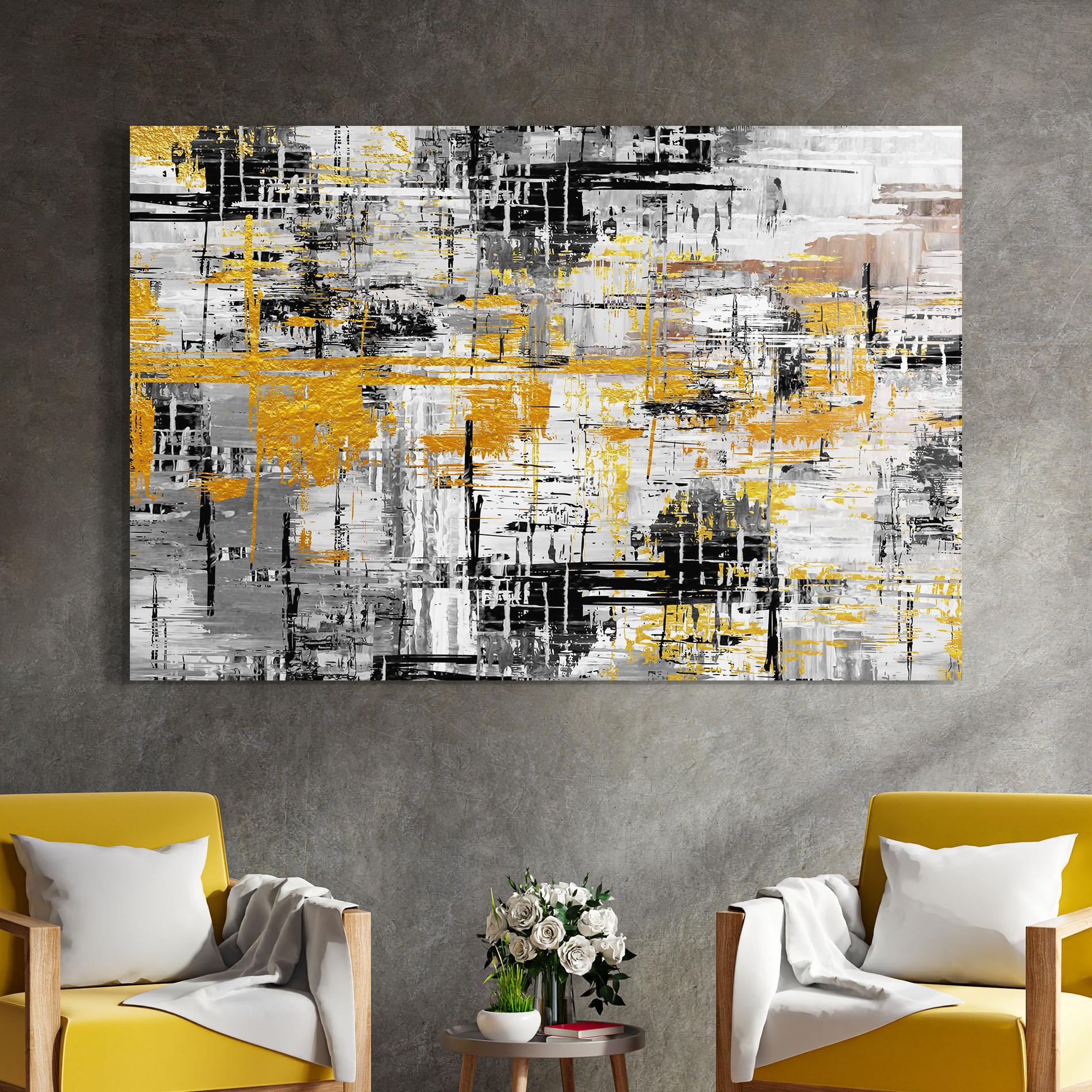 Glasbild Abstract Mix Color mockup 4