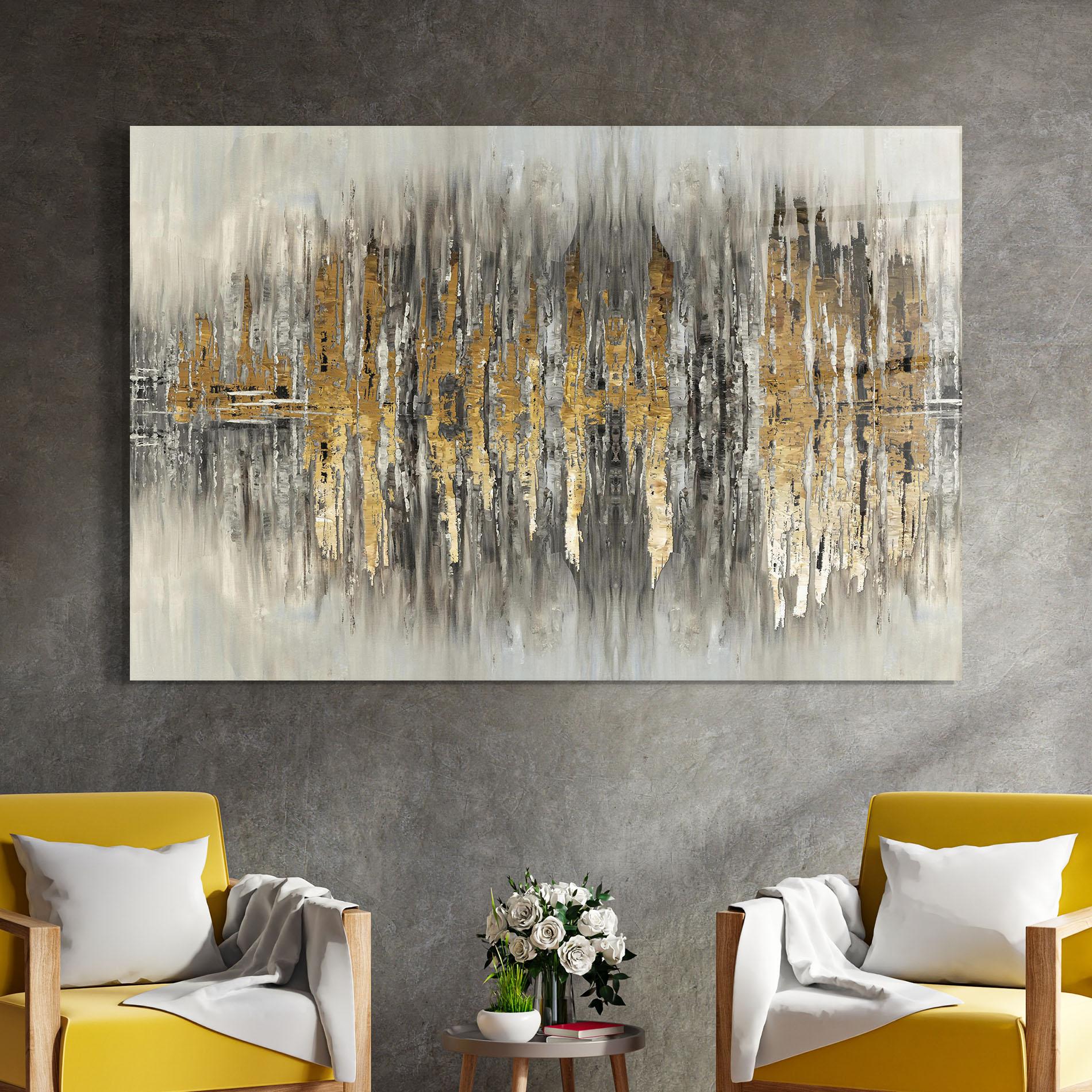 Glasbild Acrylic Silver Paint mockup 4