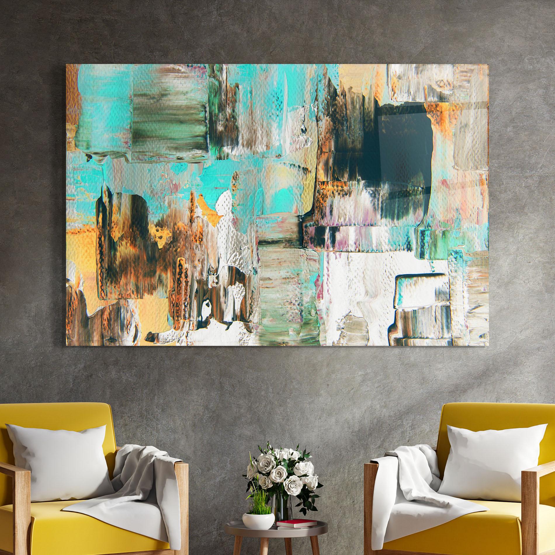 Glasbild Acrylic Textured Paint mockup 4