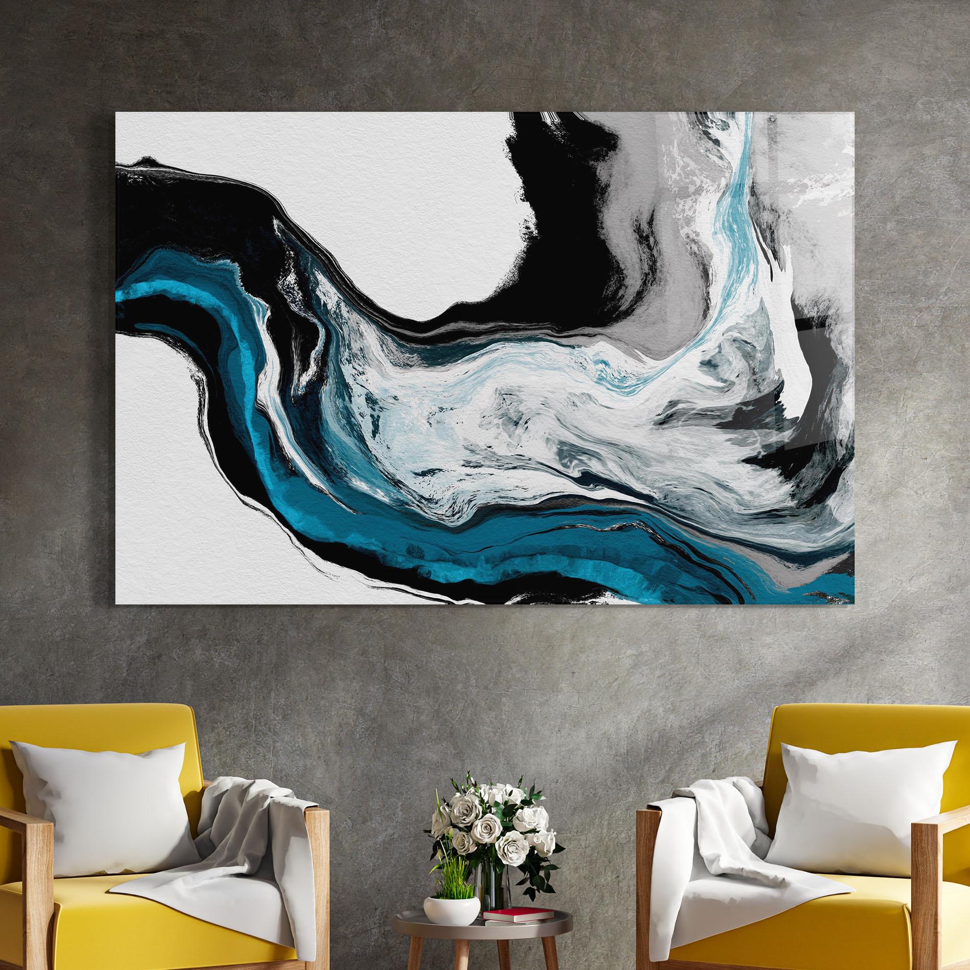 Glasbild Beautiful Abstract Wave mockup 4