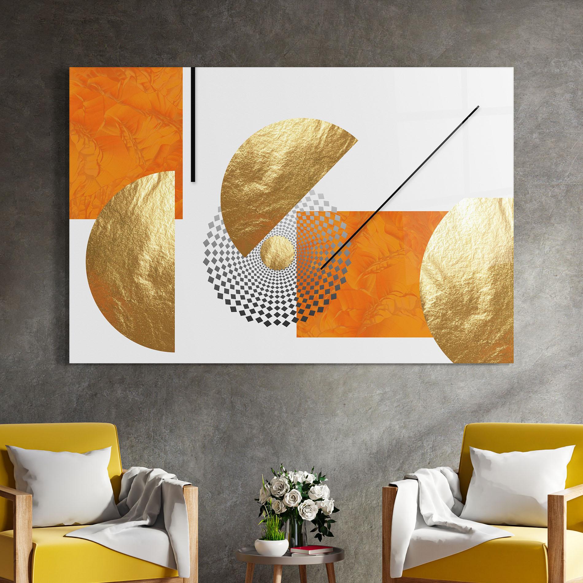 Glasbild Beautiful Gold Shapes mockup 4