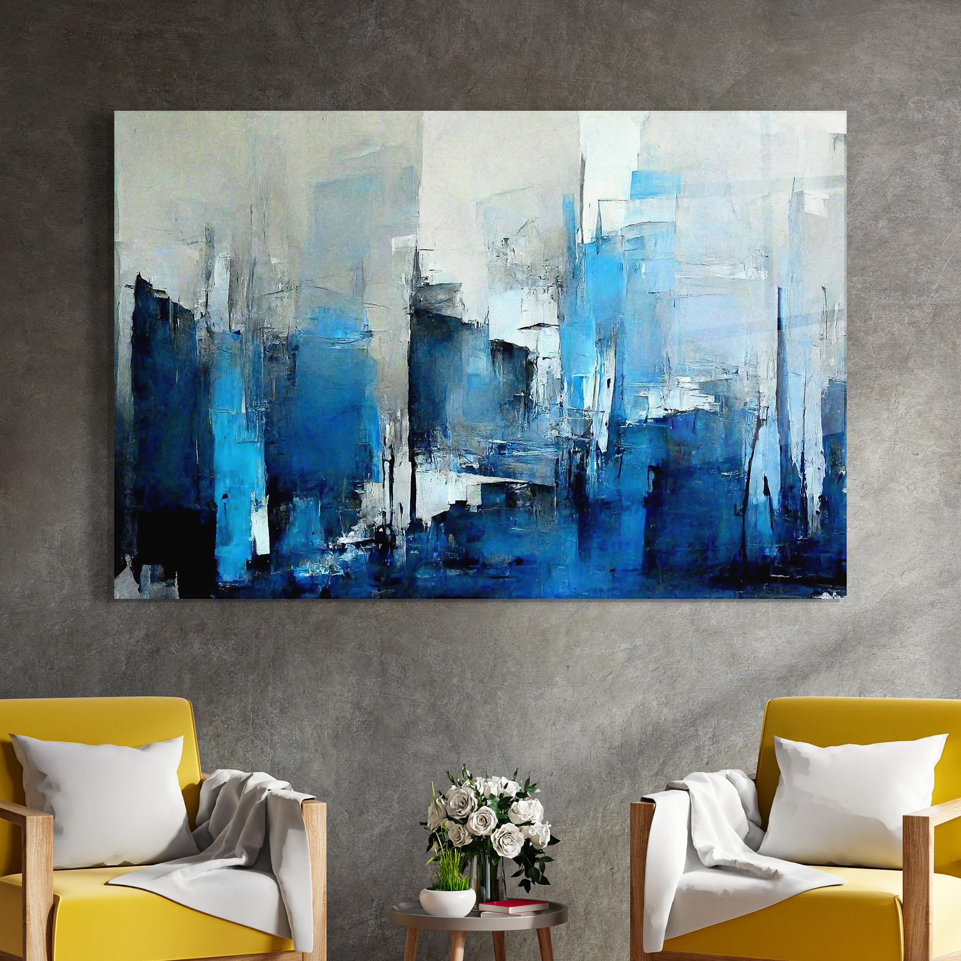 Glasbild Blue Gray Color mockup 4