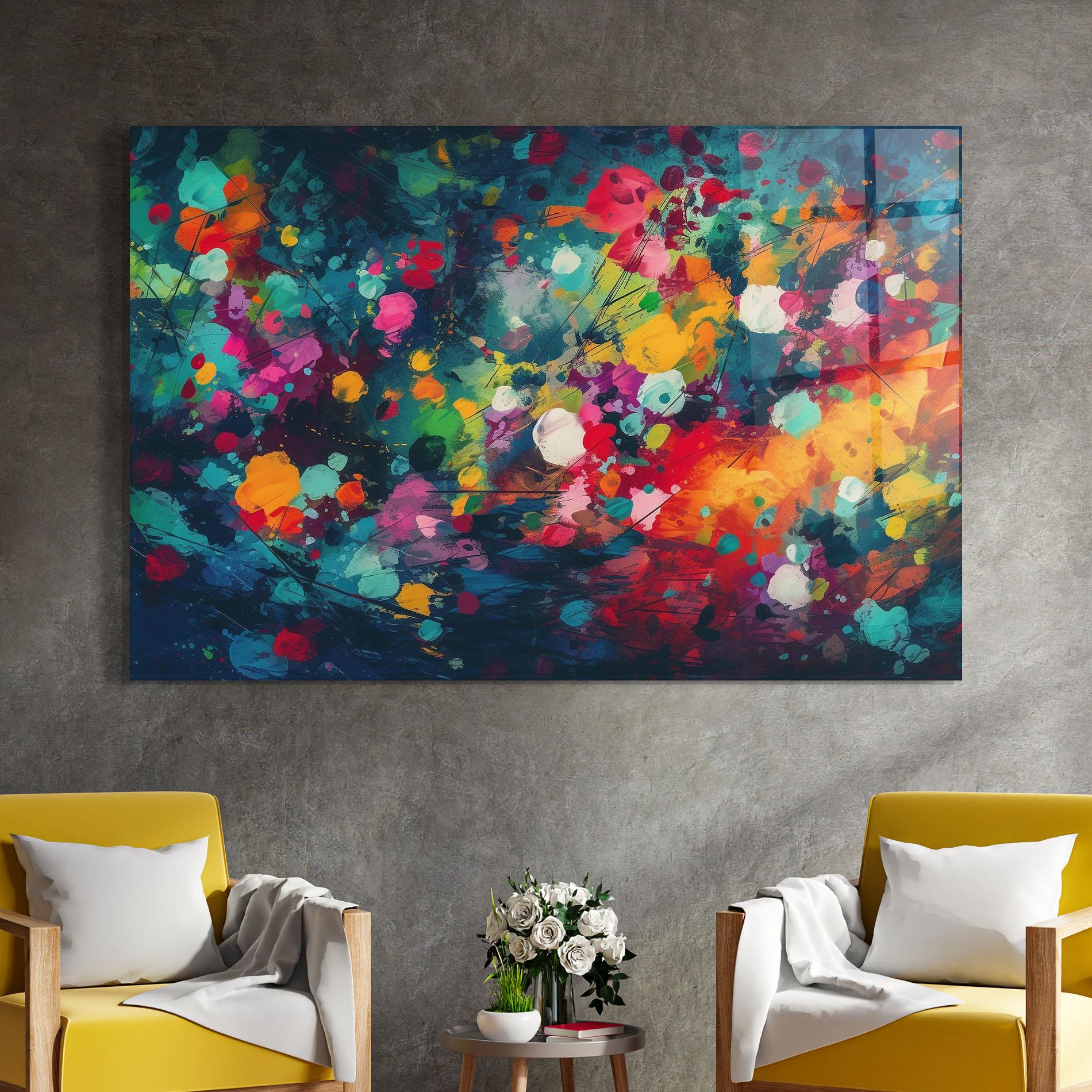 Glasbild Colors Blue Background mockup 4