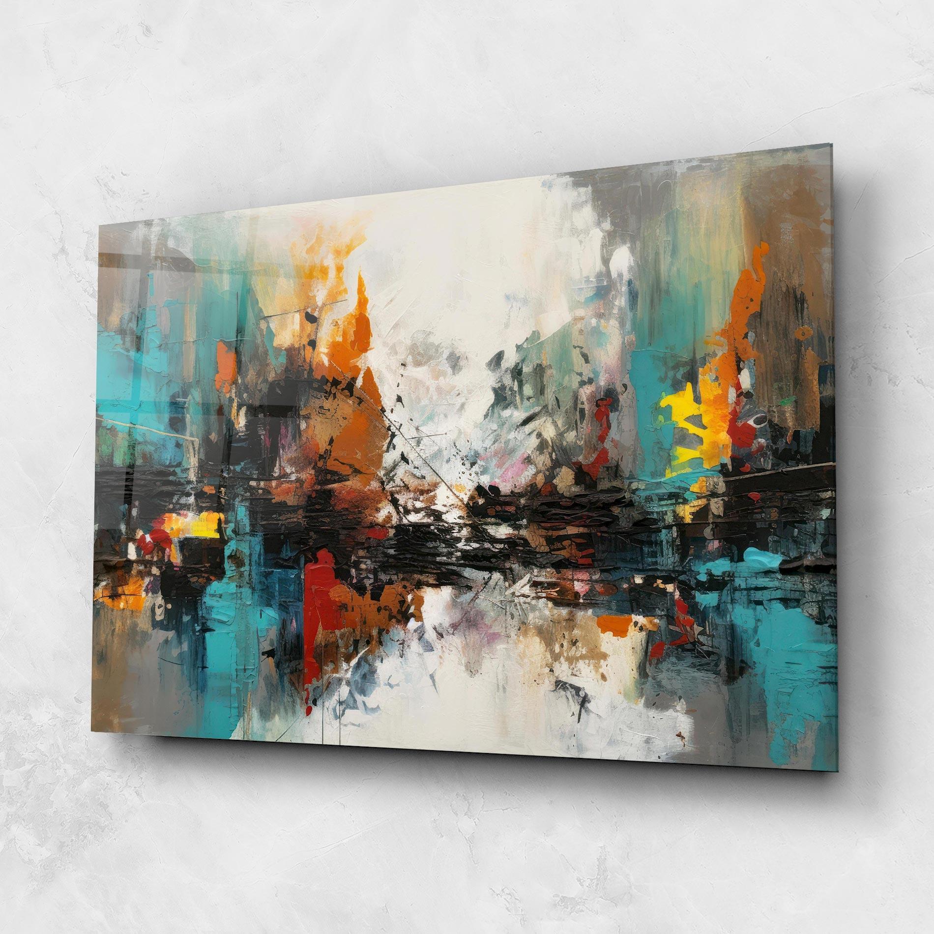 Glasbild Abstract City Painting mockup 1