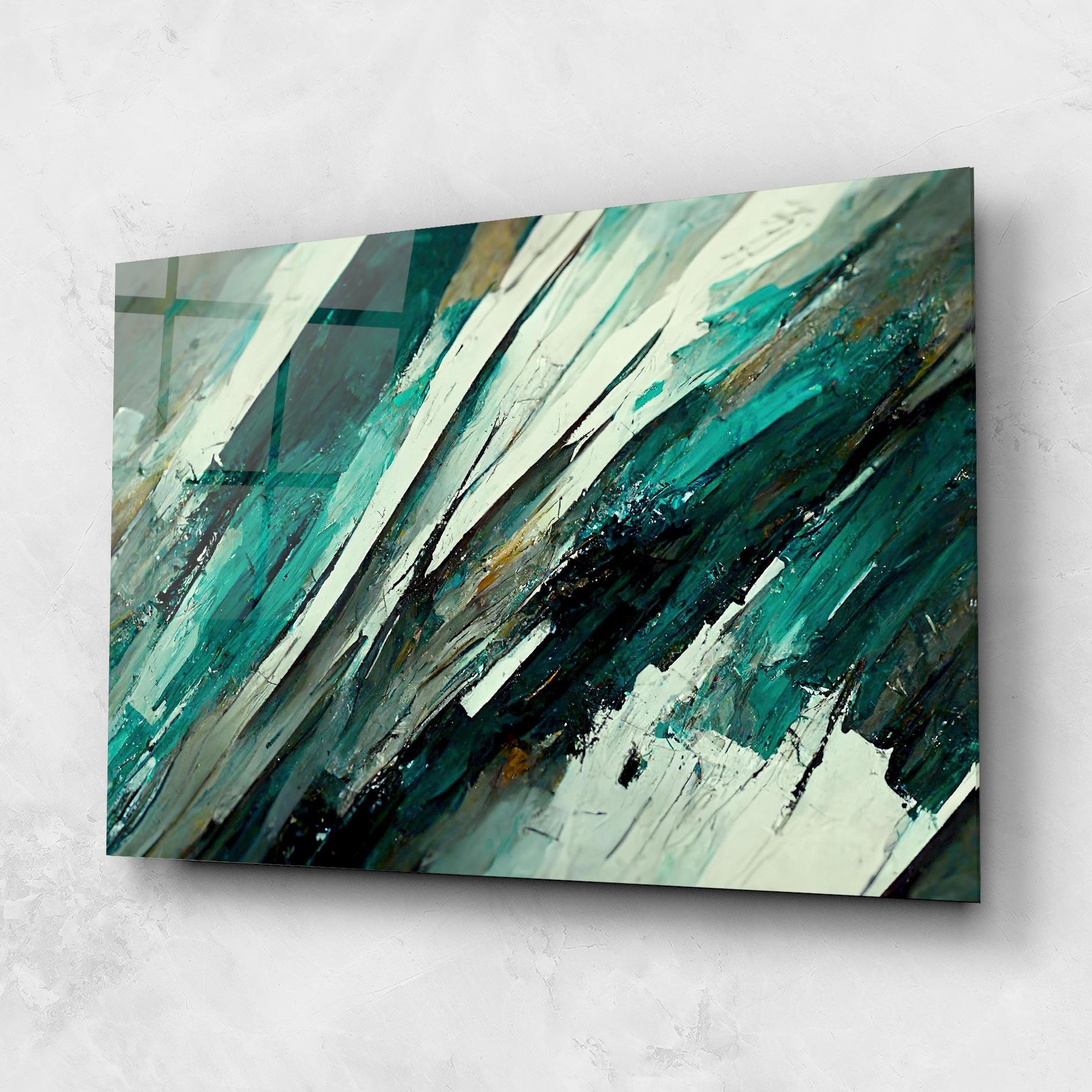 Glasbild Abstract Green Artwork mockup 1