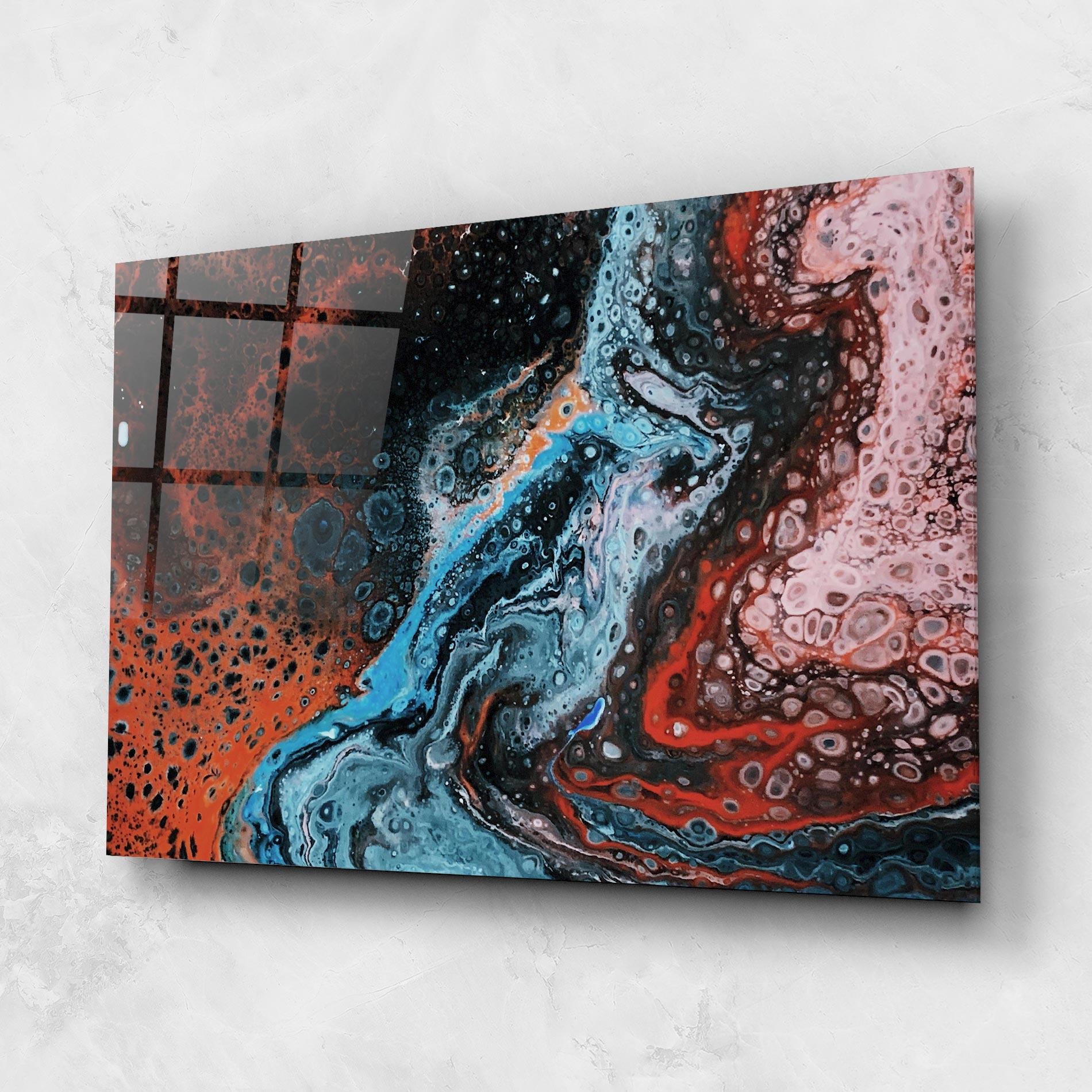 Glasbild Abstract Turqoise Colors mockup 1