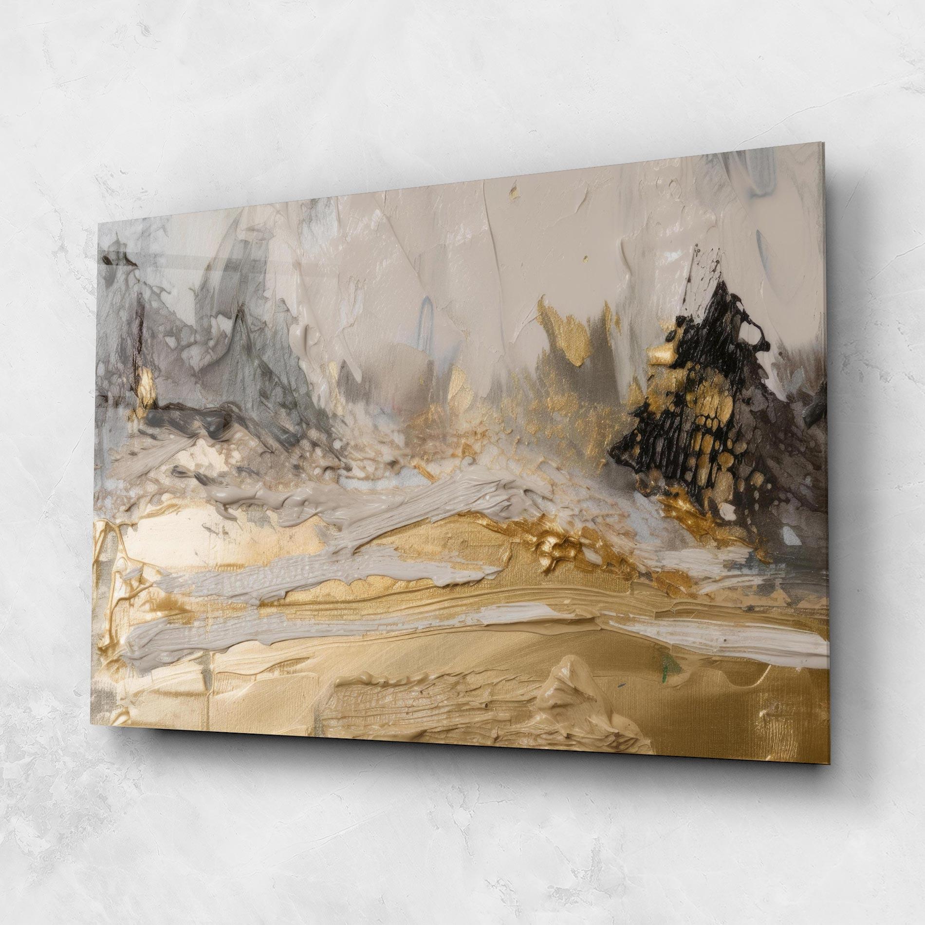 Glasbild Abstract White Waves mockup 1