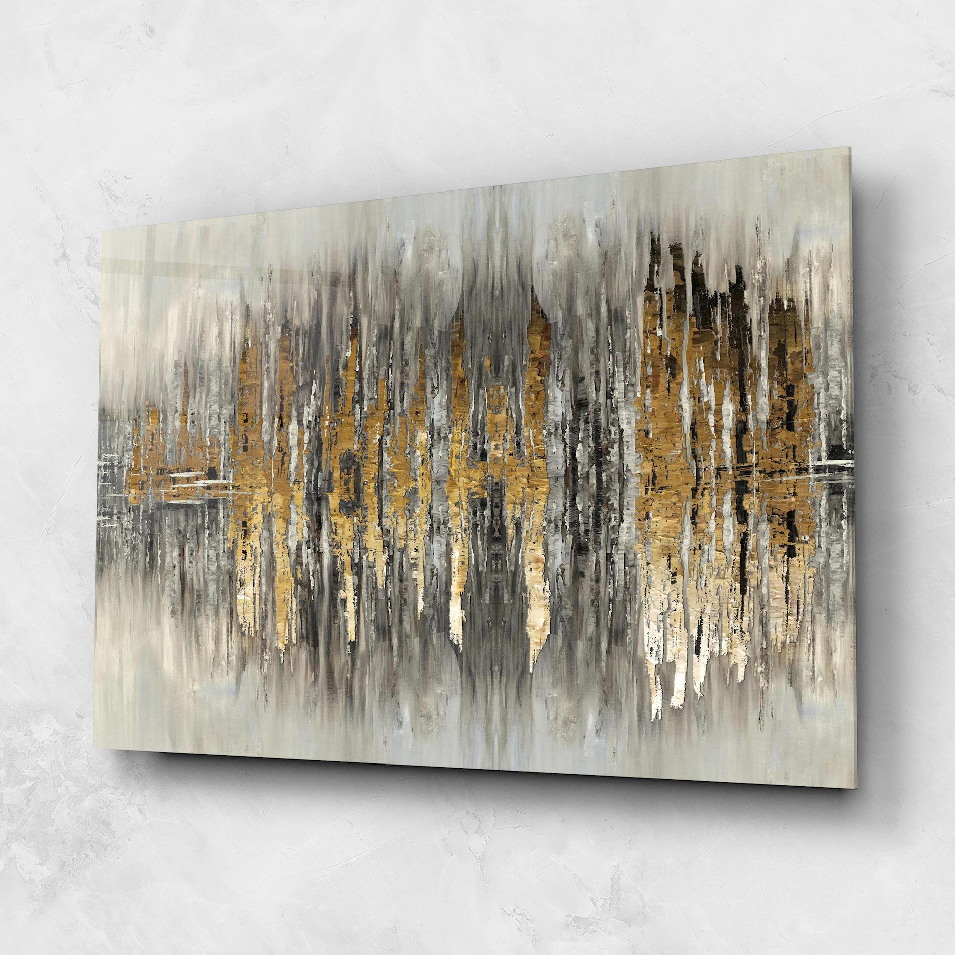 Glasbild Acrylic Silver Paint mockup 1